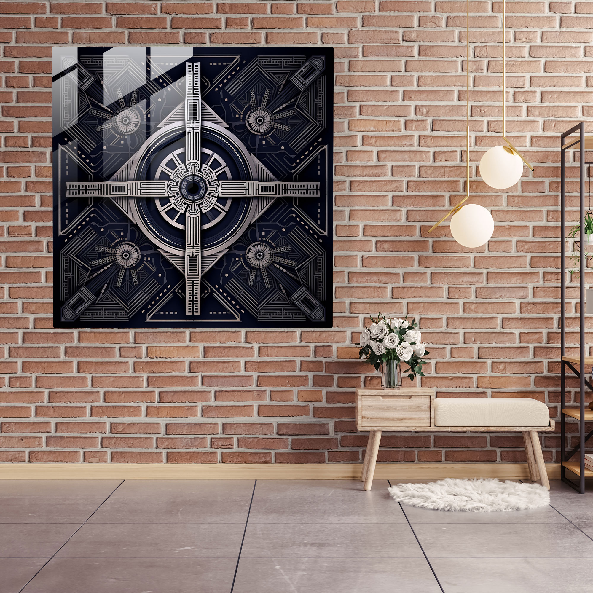 Star Wars Glass Print - Geometric Design - Tie Fighters In A Symmetrical Pattern - Star Wars, Tie Fighters, Geometric Design, Order