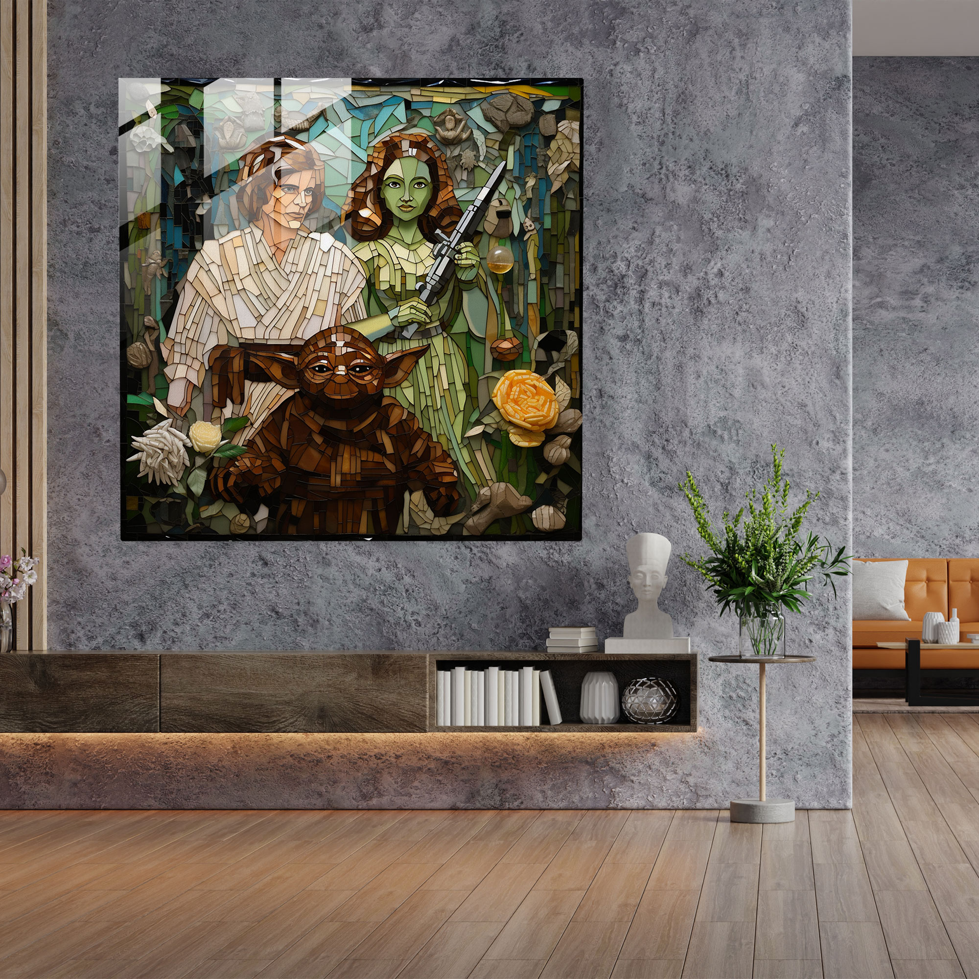 Star Wars Glass Print - Mosaic Art - Star Wars, Glass Art, Mosaic Art, Han Solo