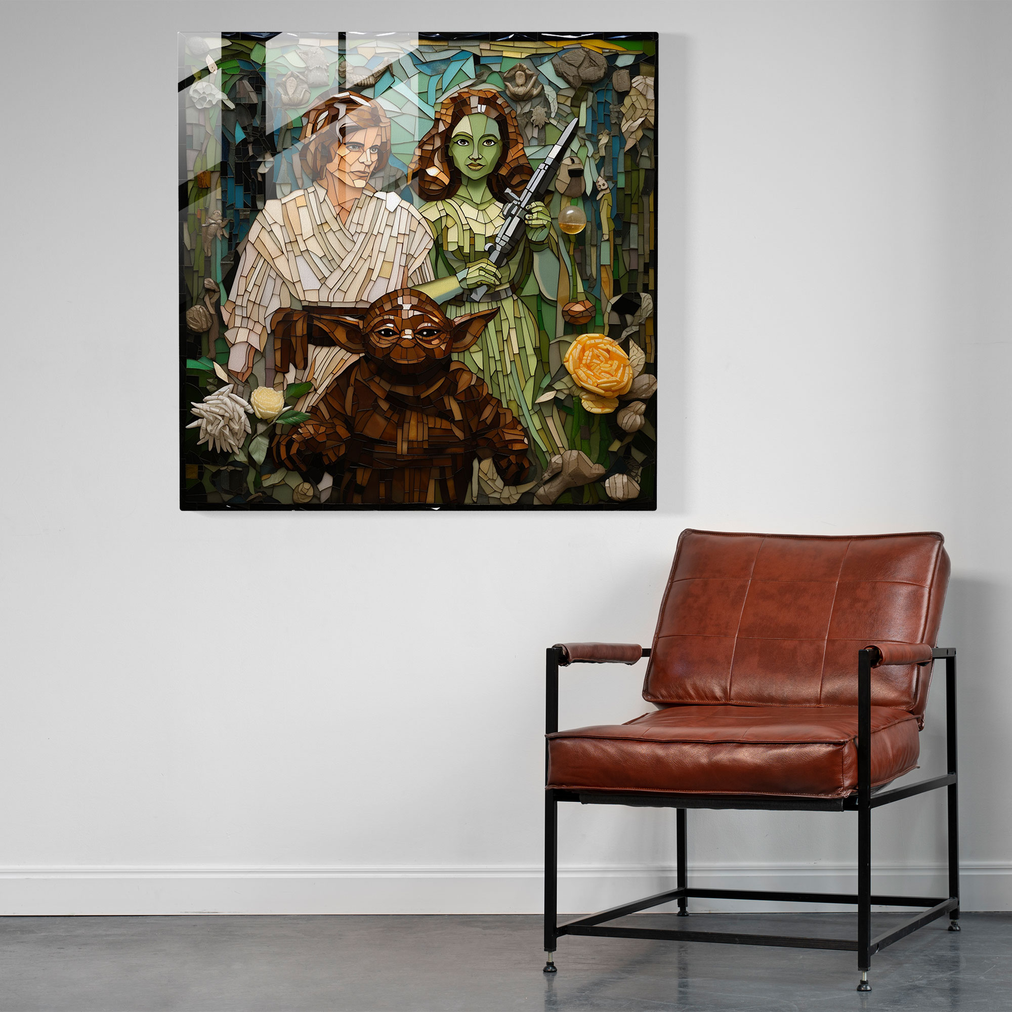 Star Wars Glass Print - Mosaic Art - Star Wars, Glass Art, Mosaic Art, Han Solo