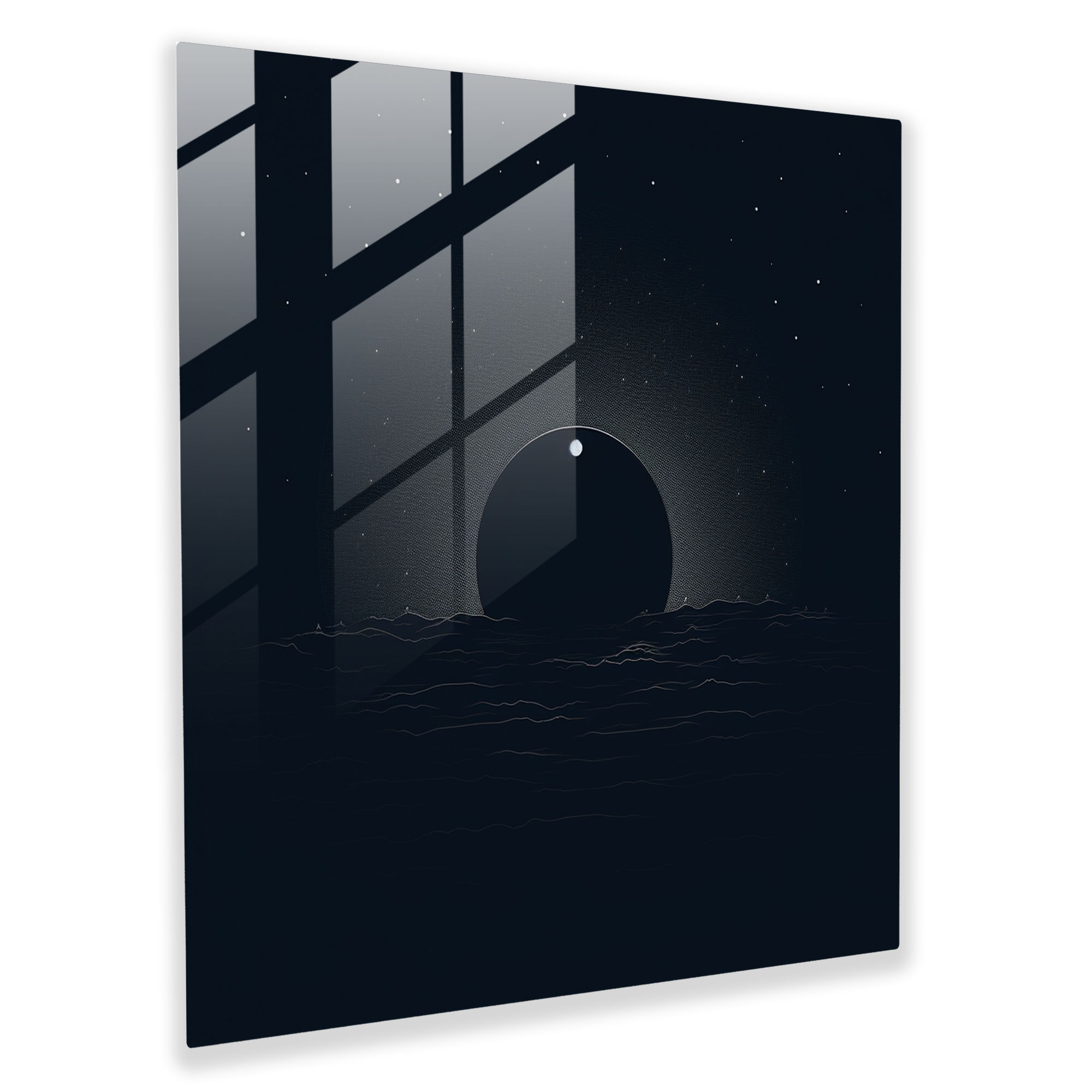Death Star Minimalist Glass Print - Star Wars, Minimalist Design, Glass Art, Star Wars