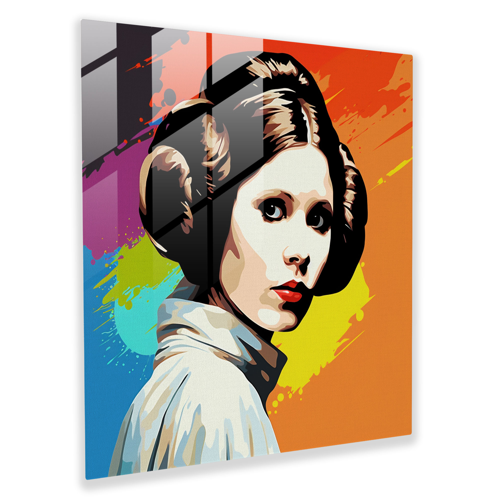 Star Wars Princess Leia Pop Art Glass Print - Star Wars, Glass Print, Princess Leia, Star Wars