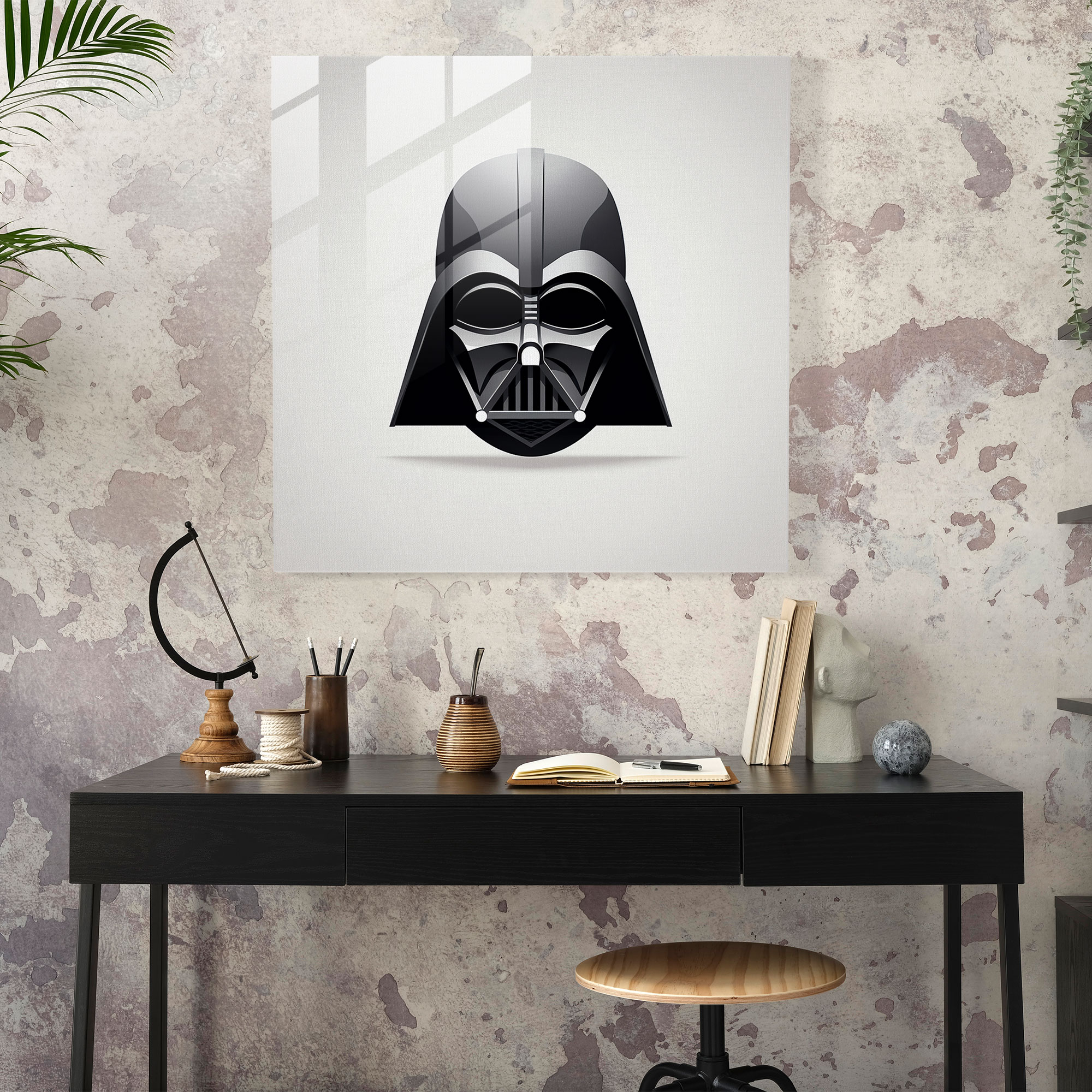Star Wars Darth Vader Helmet Glass Print - Star Wars, Home Decoration, Star Wars, Darth Vader