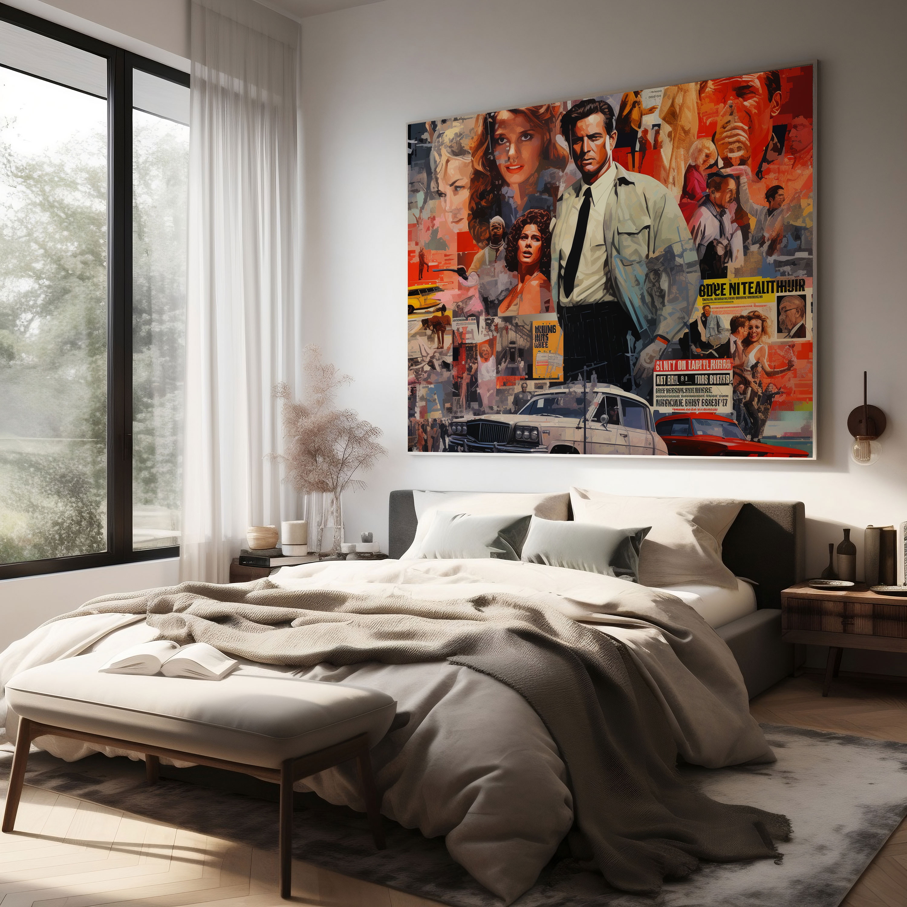 Scarface Desenli Duvar Dekorasyonu - Kolaj Sanatı Duvar Dekorasyonu Filmdeki Alıntılar