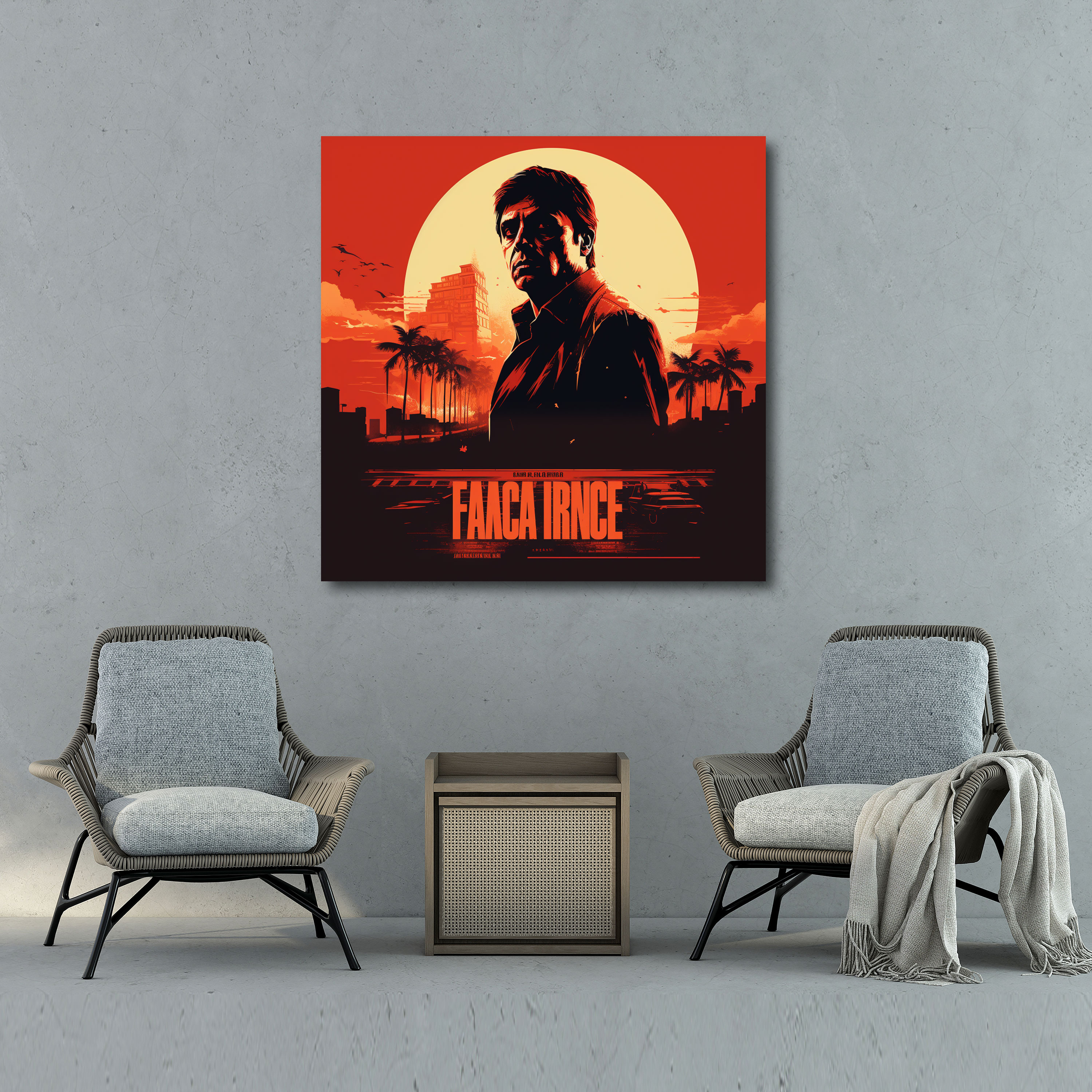 Scarface Canvas Print - Movie Poster Style Wall Art - Scarface, Tony Montana Silhouette, Wall Art, Canvas