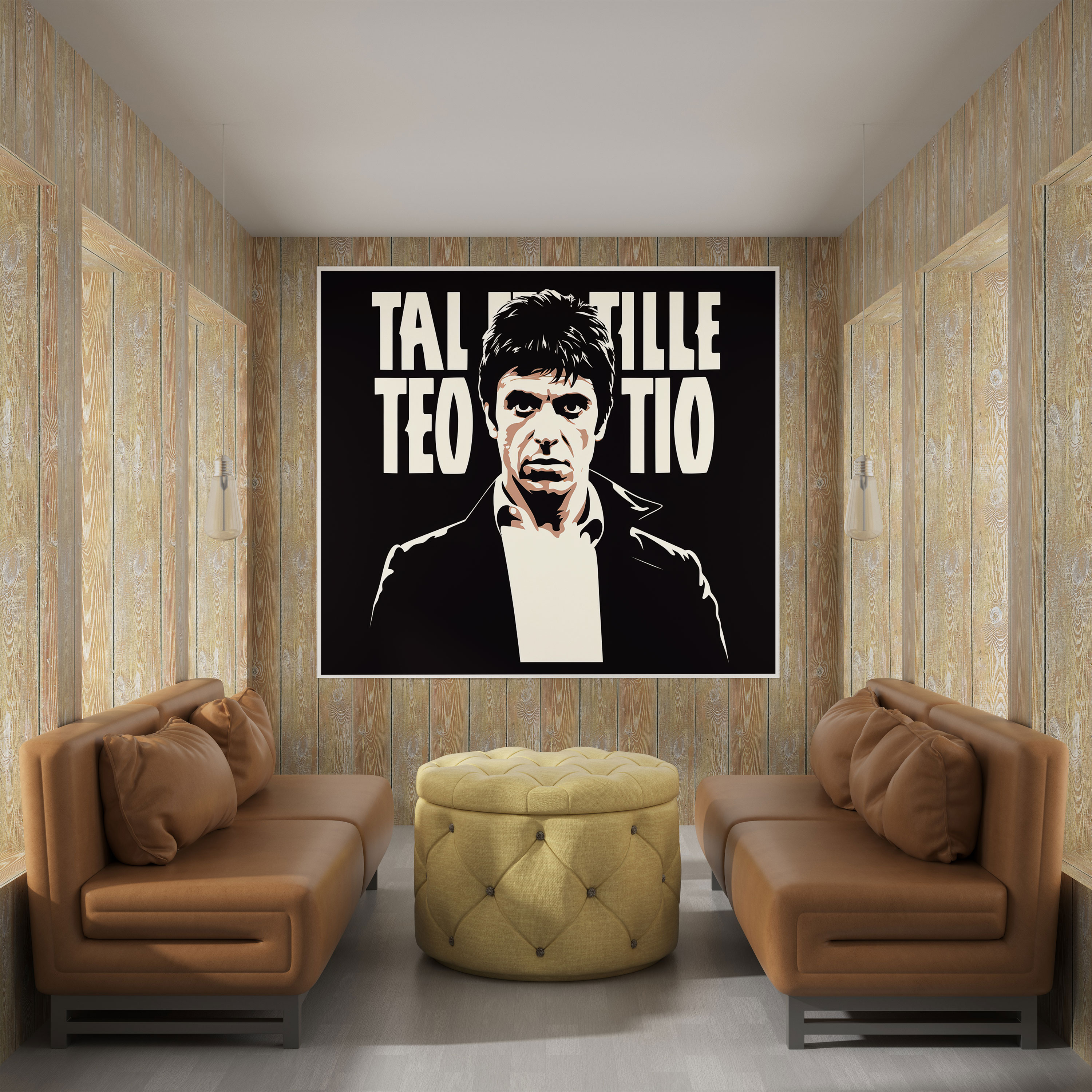 Scarface Canvas Print - Minimalist Black & White Wall Art - Scarface, Tony Montana, Canvas, Minimalist Design
