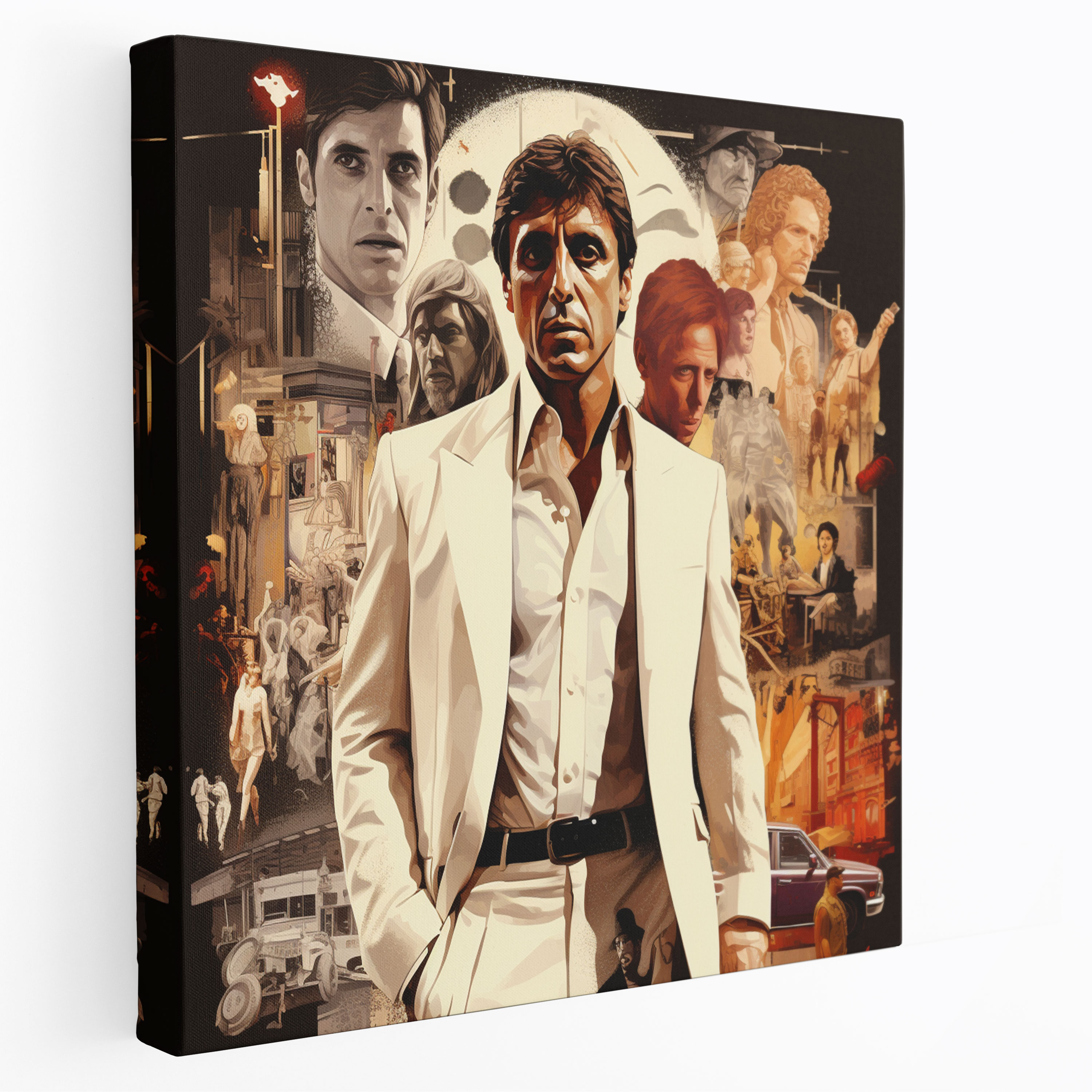 Scarface Canvas Print - Movie Scenes Collage Wall Art - Scarface, Canvas Print, Scarface, Tony Montana