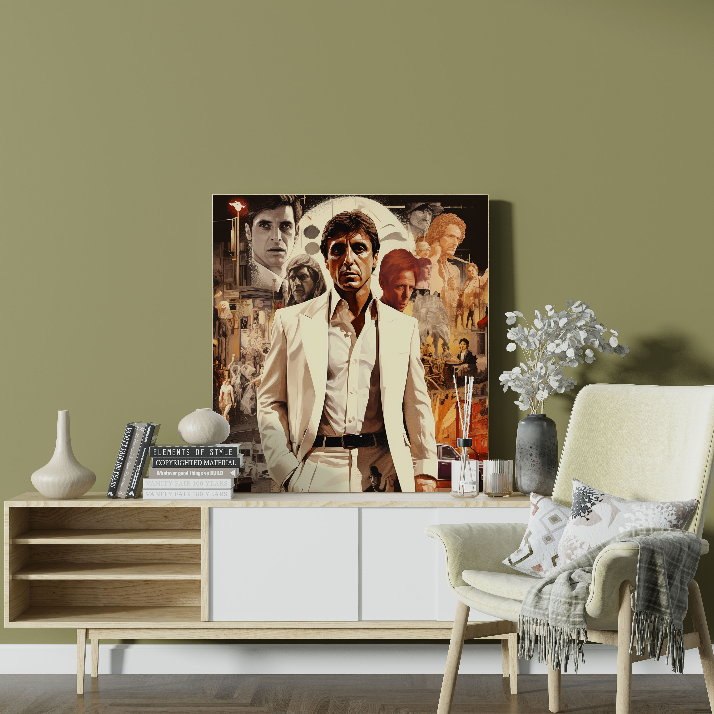 Scarface Canvas Print - Movie Scenes Collage Wall Art - Scarface, Canvas Print, Scarface, Tony Montana