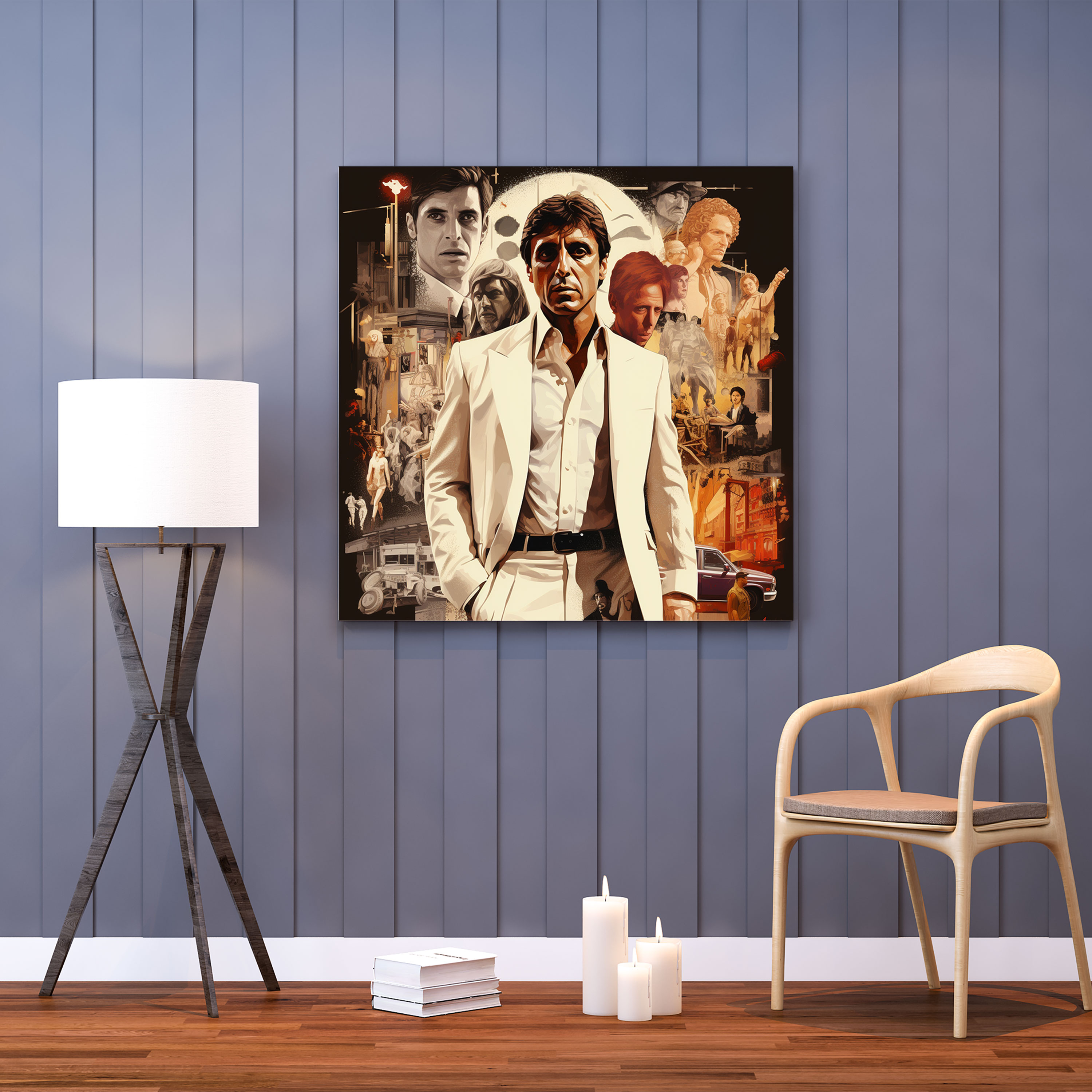 Scarface Canvas Print - Movie Scenes Collage Wall Art - Scarface, Canvas Print, Scarface, Tony Montana