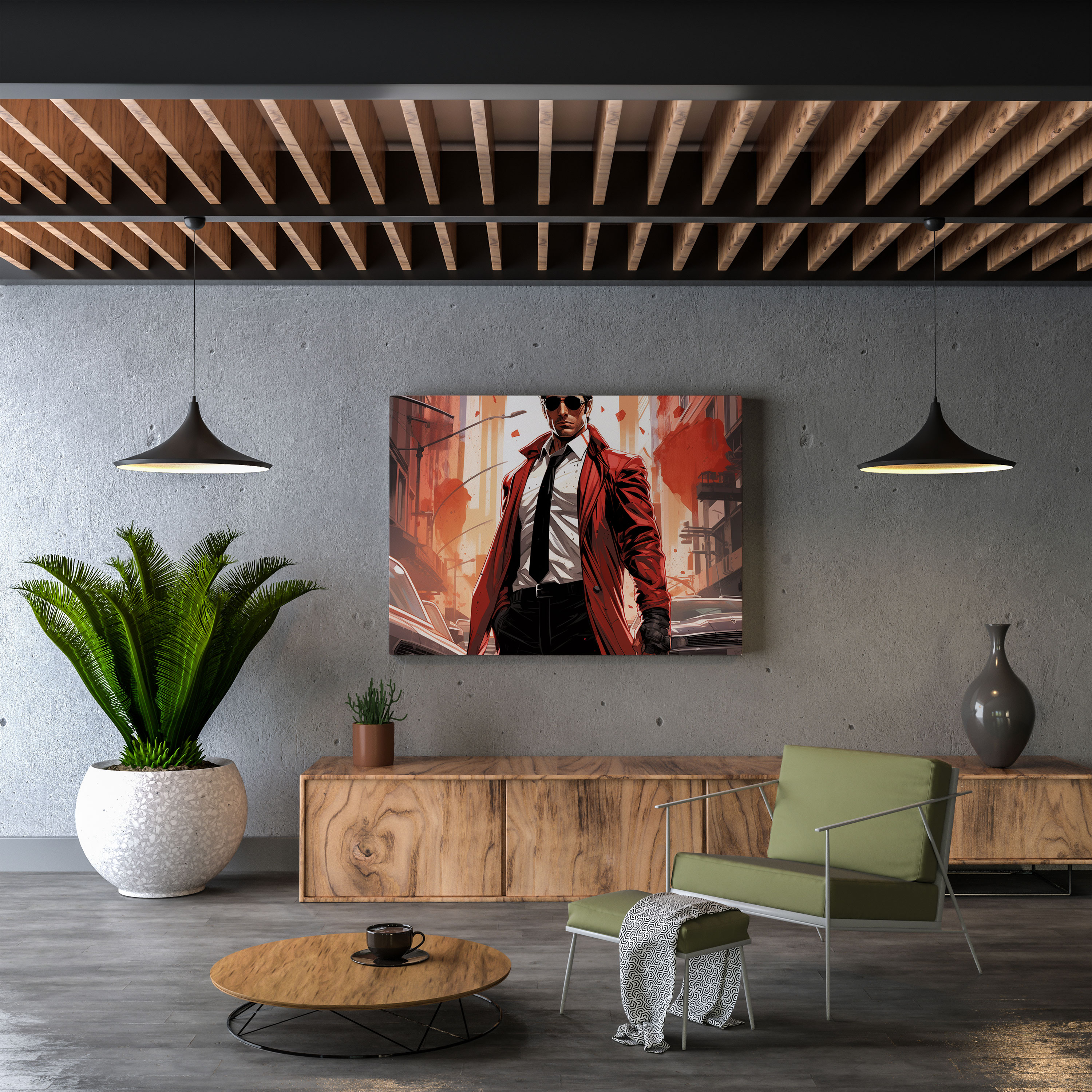 Scarface Canvas Print - Comic Book Style Wall Art - Scarface, Home Decoration, Scarface, Comic Book Style Illustration