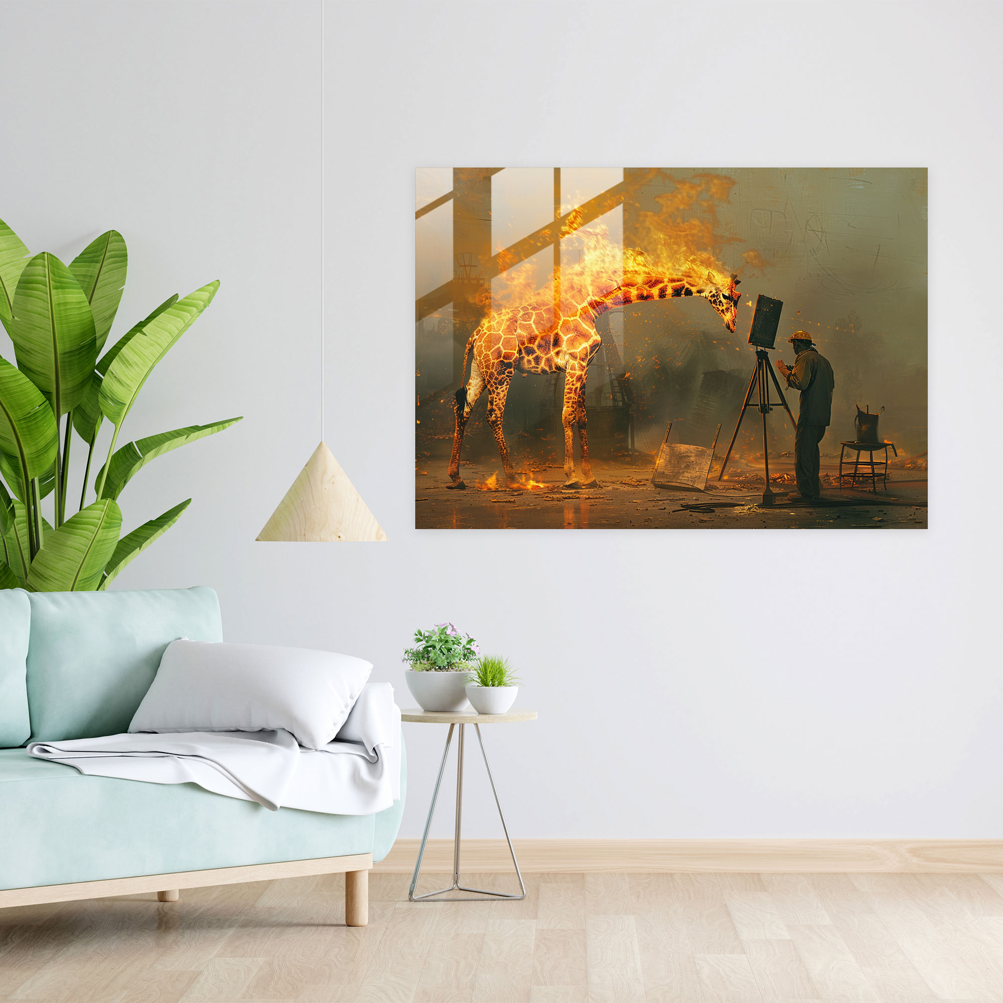 The Burning Giraffe Glass Print - Salvador Dali, Glass Wall Art, Glass Print, Salvador Dali