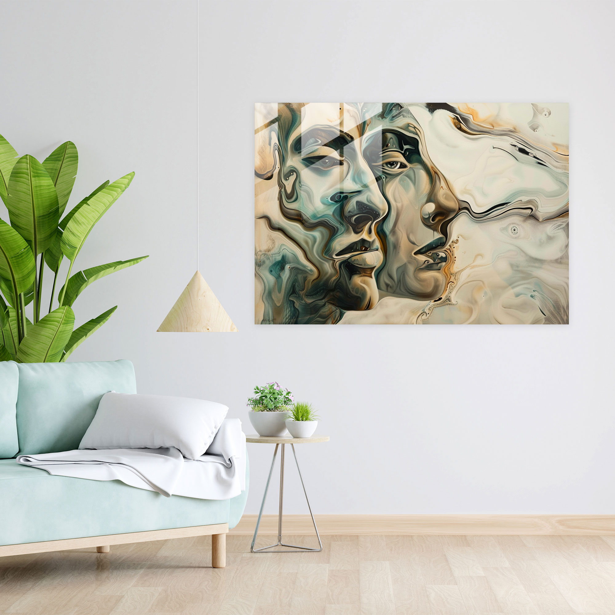 Salvador Dali Abstract Faces Home Decoration - Salvador Dali, Salvador Dali, Glass Print, Glass Art