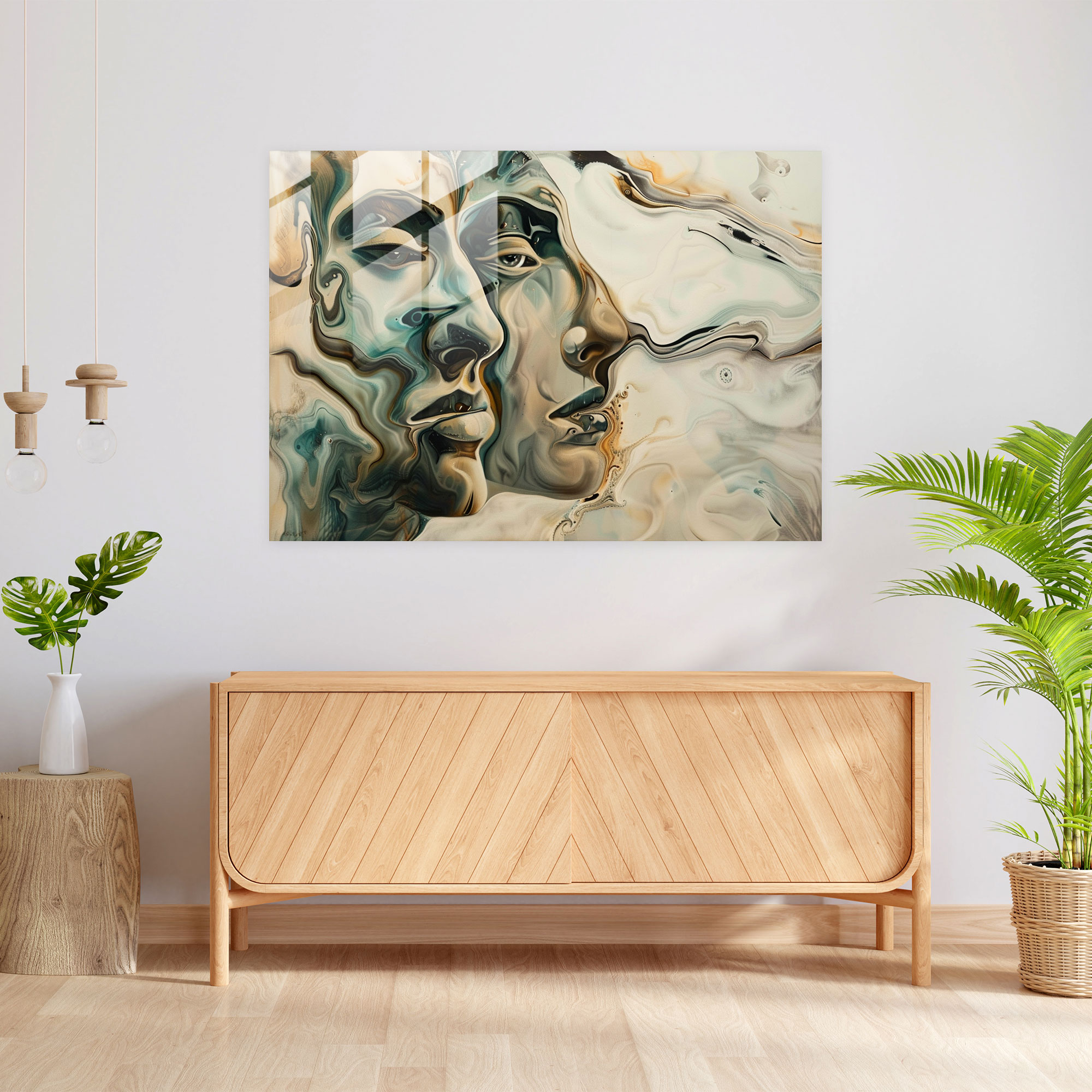 Salvador Dali Abstract Faces Home Decoration - Salvador Dali, Salvador Dali, Glass Print, Glass Art