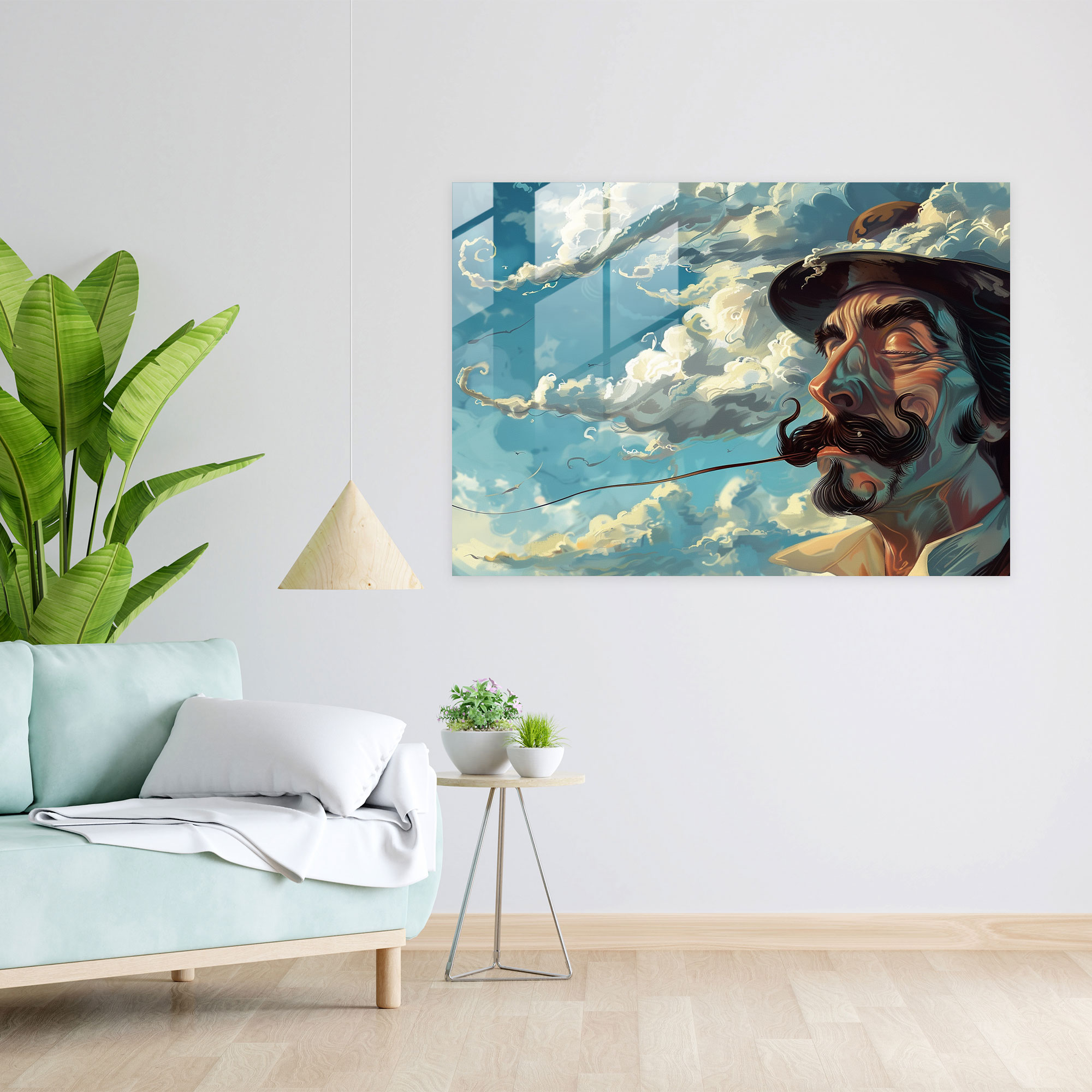 Salvador Dali Glass Wall Art - Mustachioed Man - Salvador Dali, Wall Decoration, Glass Wall Art, Salvador Dali