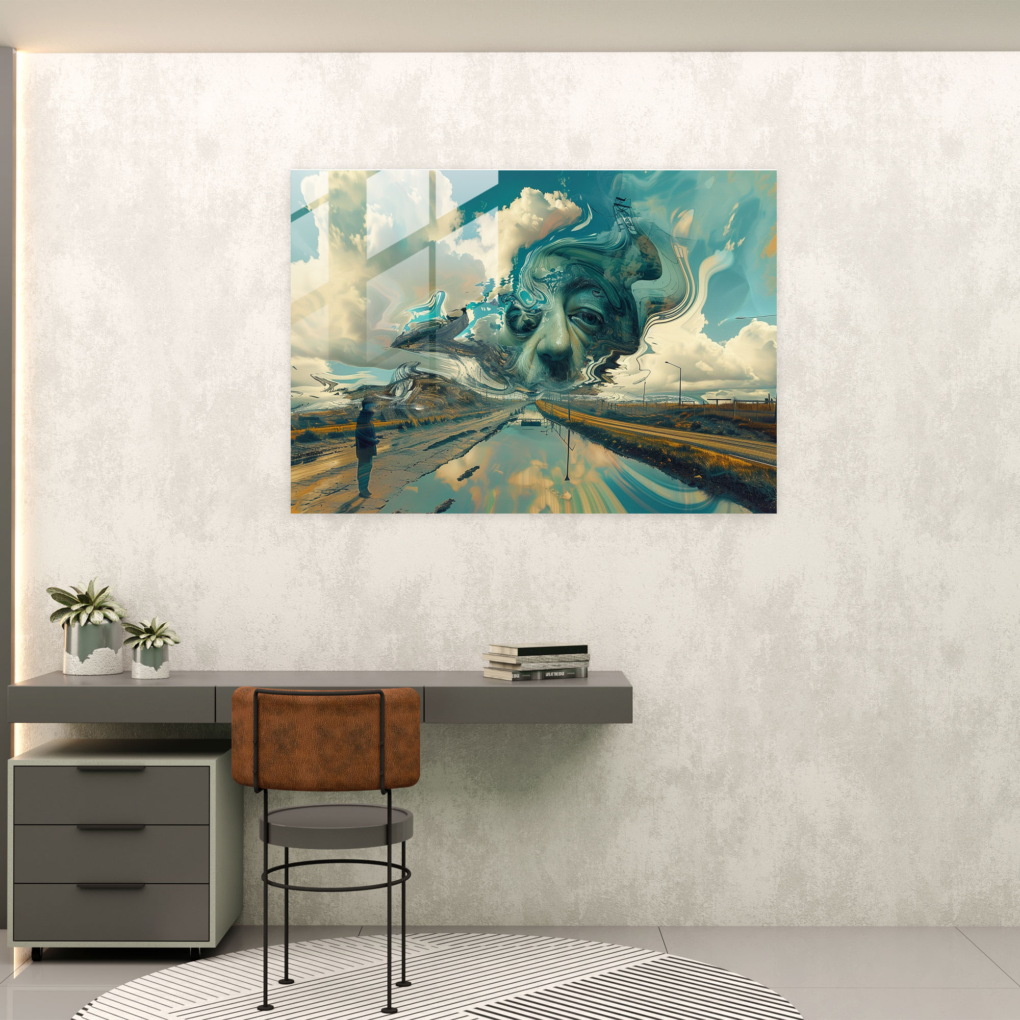 Rüya Gibi Salvador Dali Cam Sanatı - Salvador Dali Cam Sanatı Modern Sanat Duvar Dekorasyonu