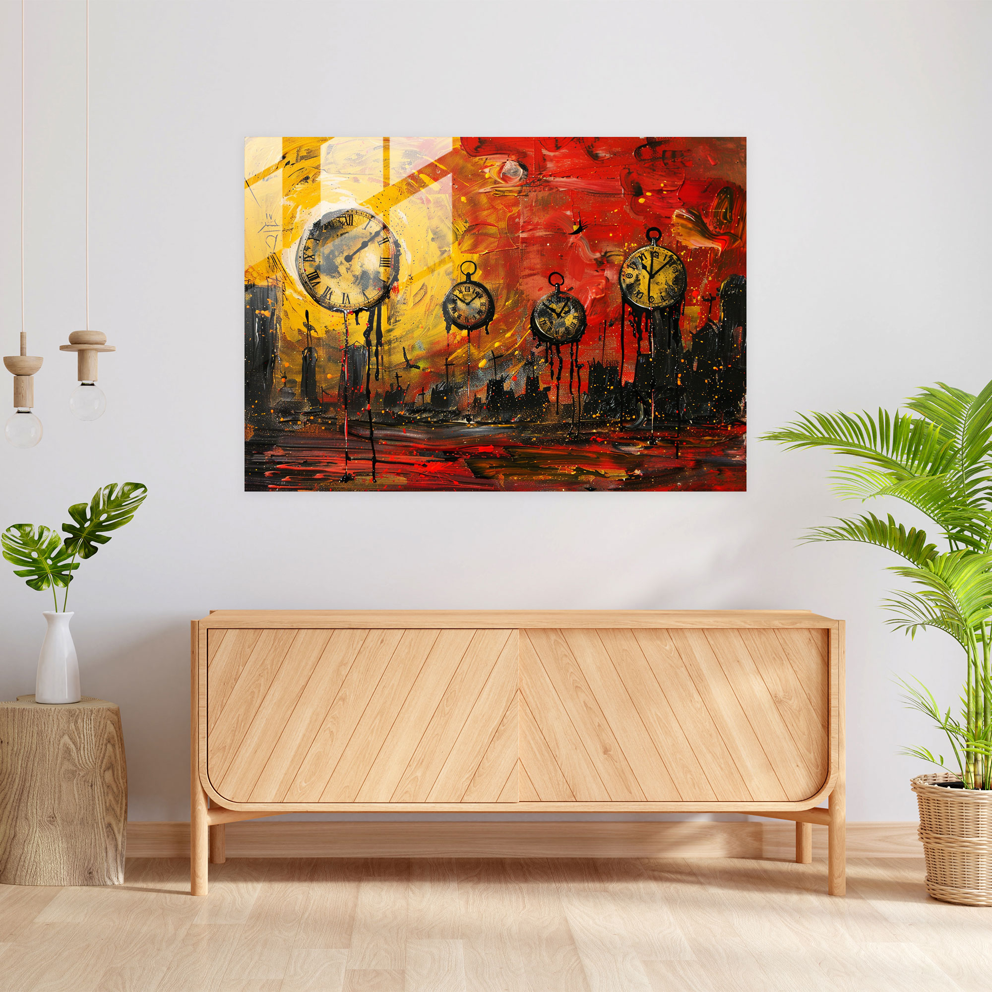 Akan Saatler Cam Duvar Sanatı - Salvador Dali Cam Duvar Sanatı Modern Sanat Salvador Dali
