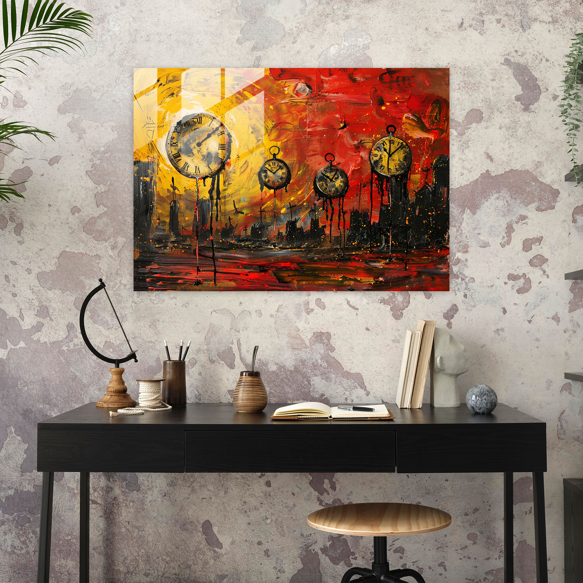 Akan Saatler Cam Duvar Sanatı - Salvador Dali Cam Duvar Sanatı Modern Sanat Salvador Dali