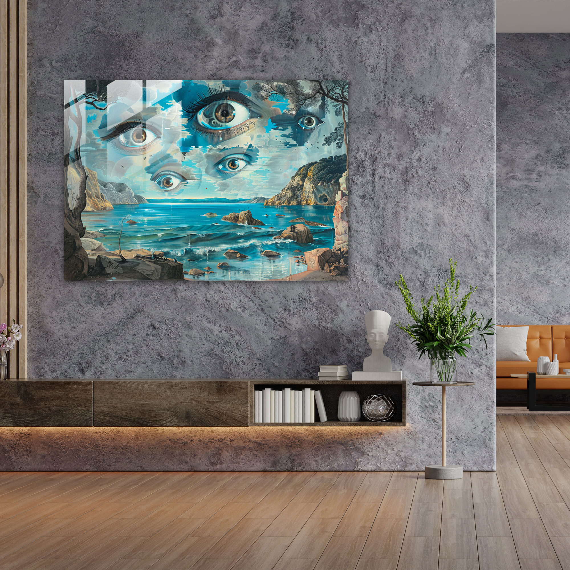 Floating Eyes Glass Wall Art - Salvador Dali, Glass Wall Art, Salvador Dali, Home Decoration