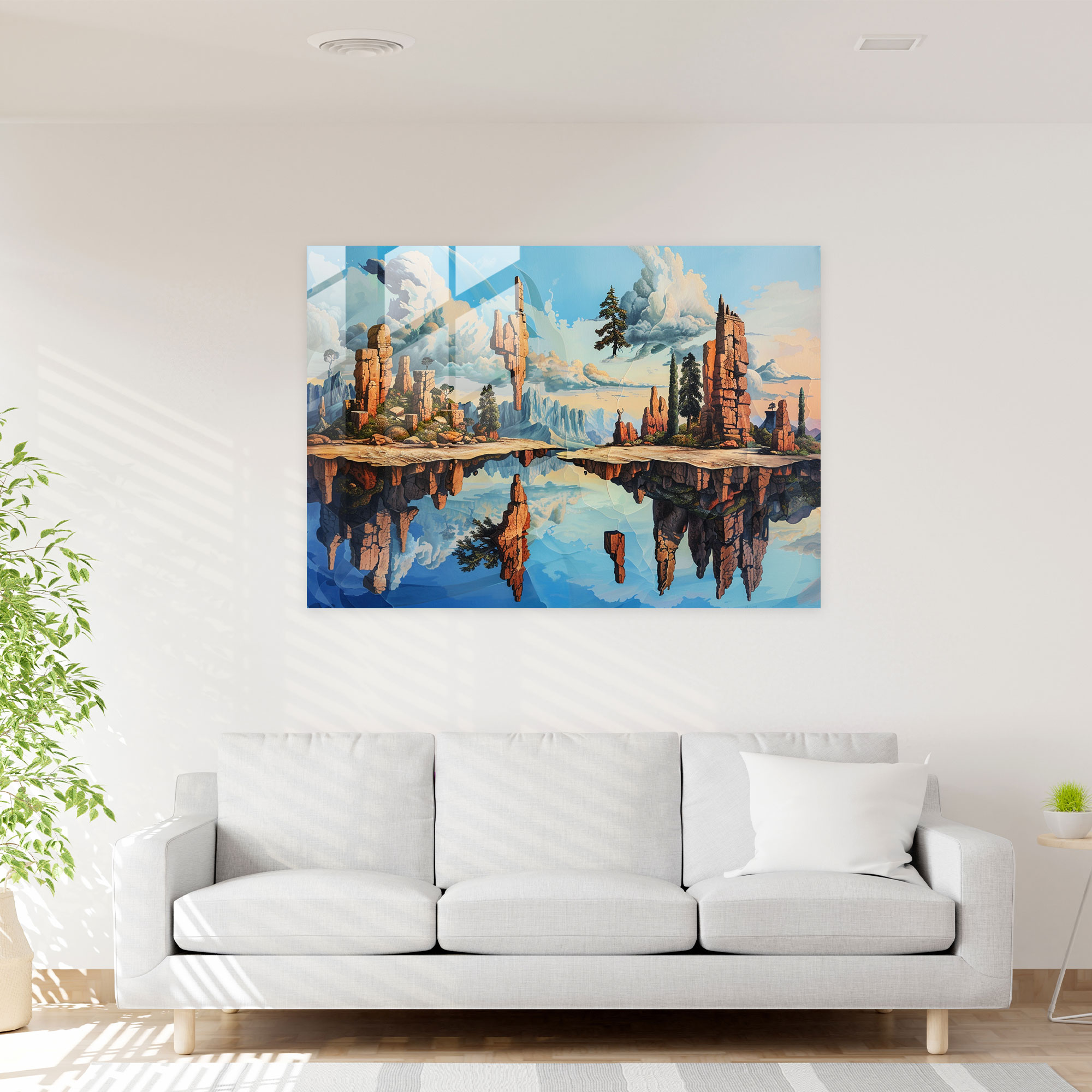 Floating Landscapes Glass Print - Salvador Dali, Home Decoration, Salvador Dali, Modern Art