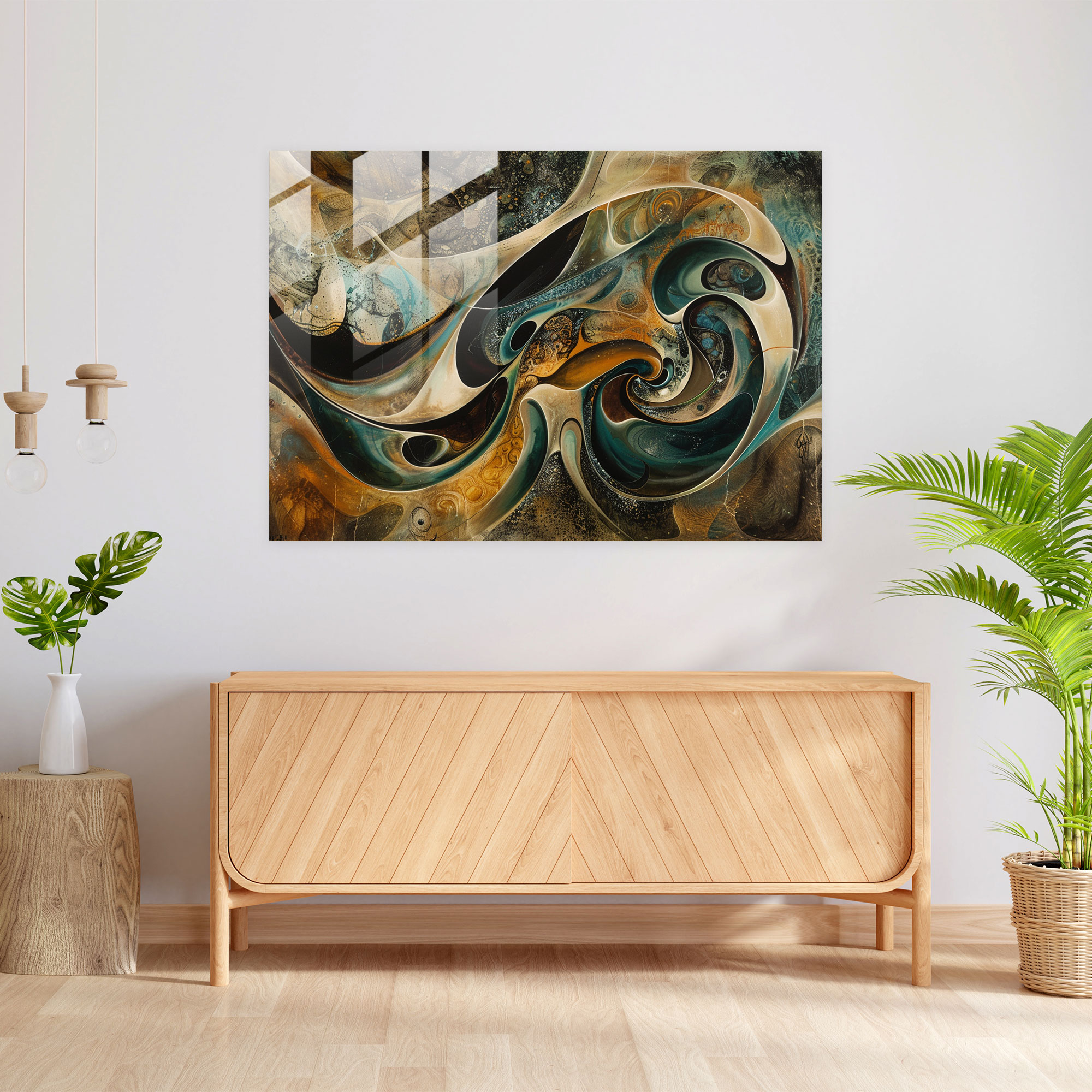 Kozmik Şekiller Cam Tablo Sanatı - Salvador Dali Modern Sanat Ev Dekorasyonu