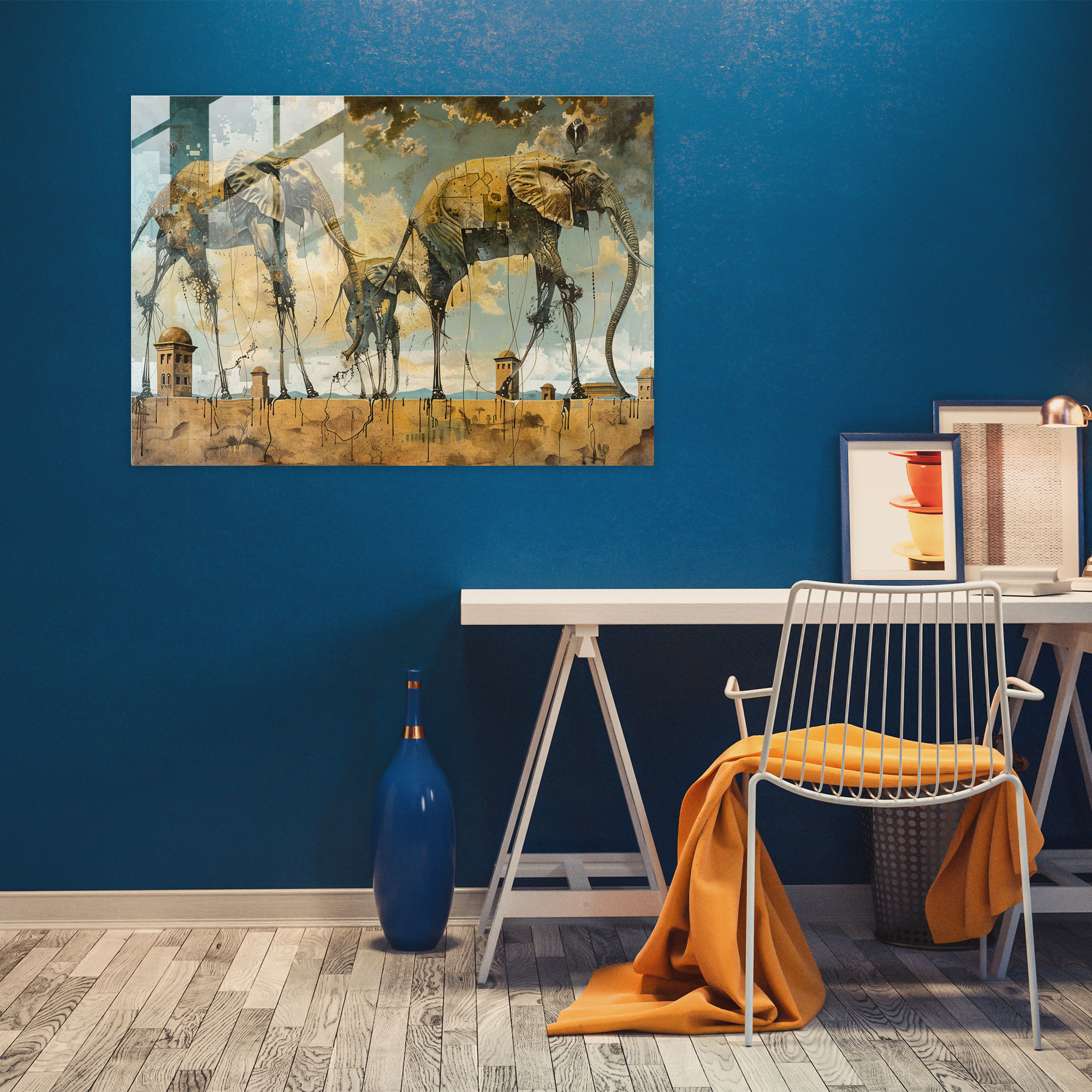 Salvador Dali Glass Wall Art - Elephants - Salvador Dali, Wall Decoration, Salvador Dali, Modern Art