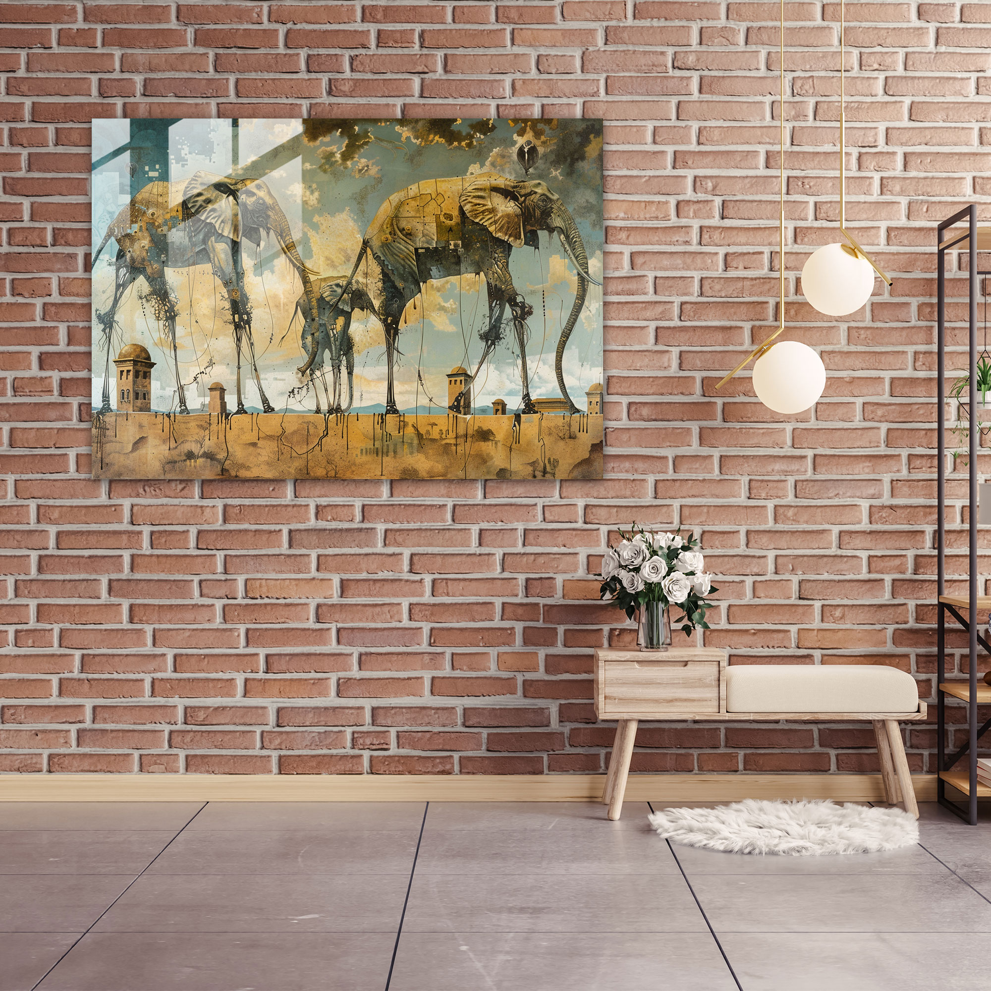 Salvador Dali Glass Wall Art - Elephants - Salvador Dali, Wall Decoration, Salvador Dali, Modern Art