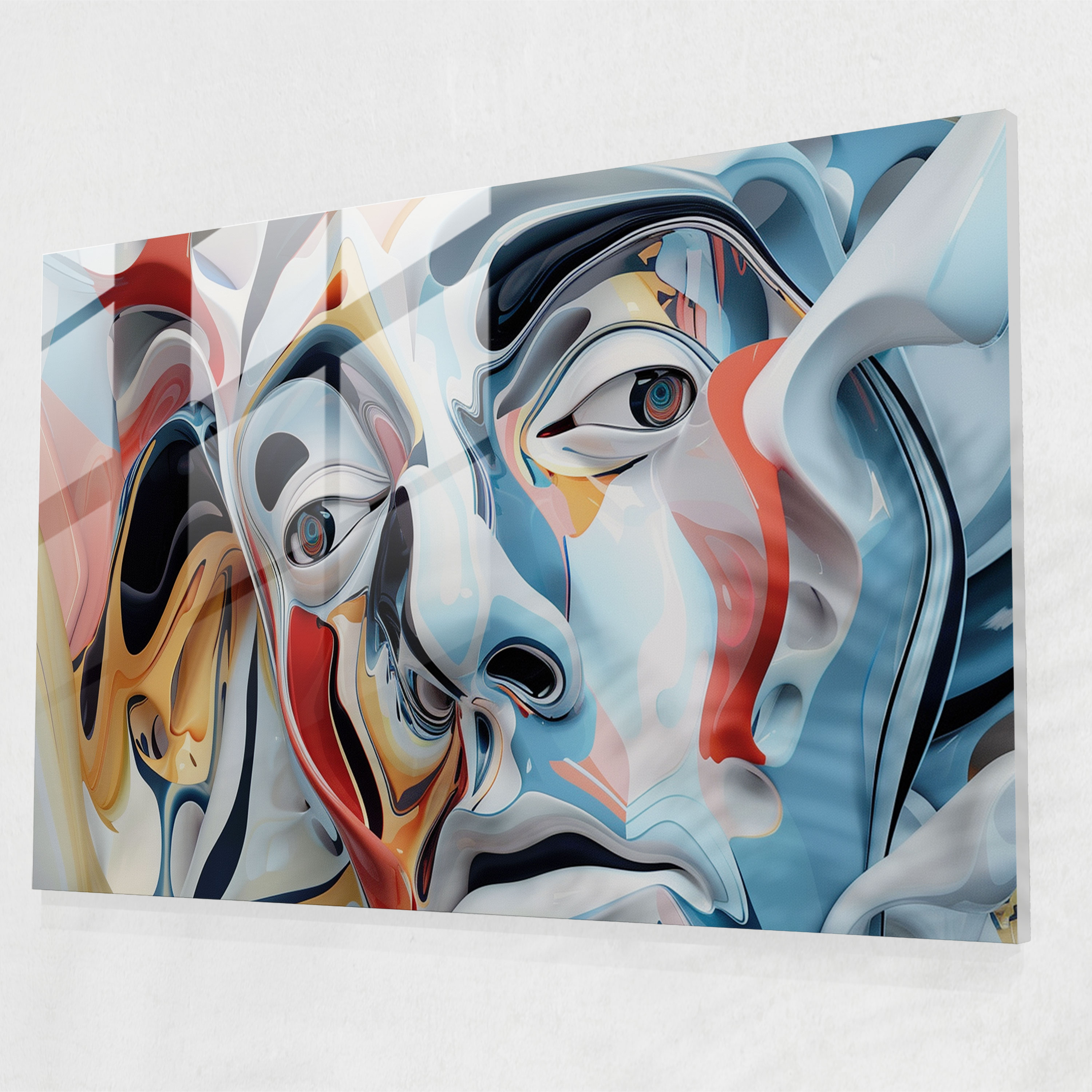 Abstract Dali Inspired Glass Print - Salvador Dali, Wall Decoration, Glass Art, Glass Print