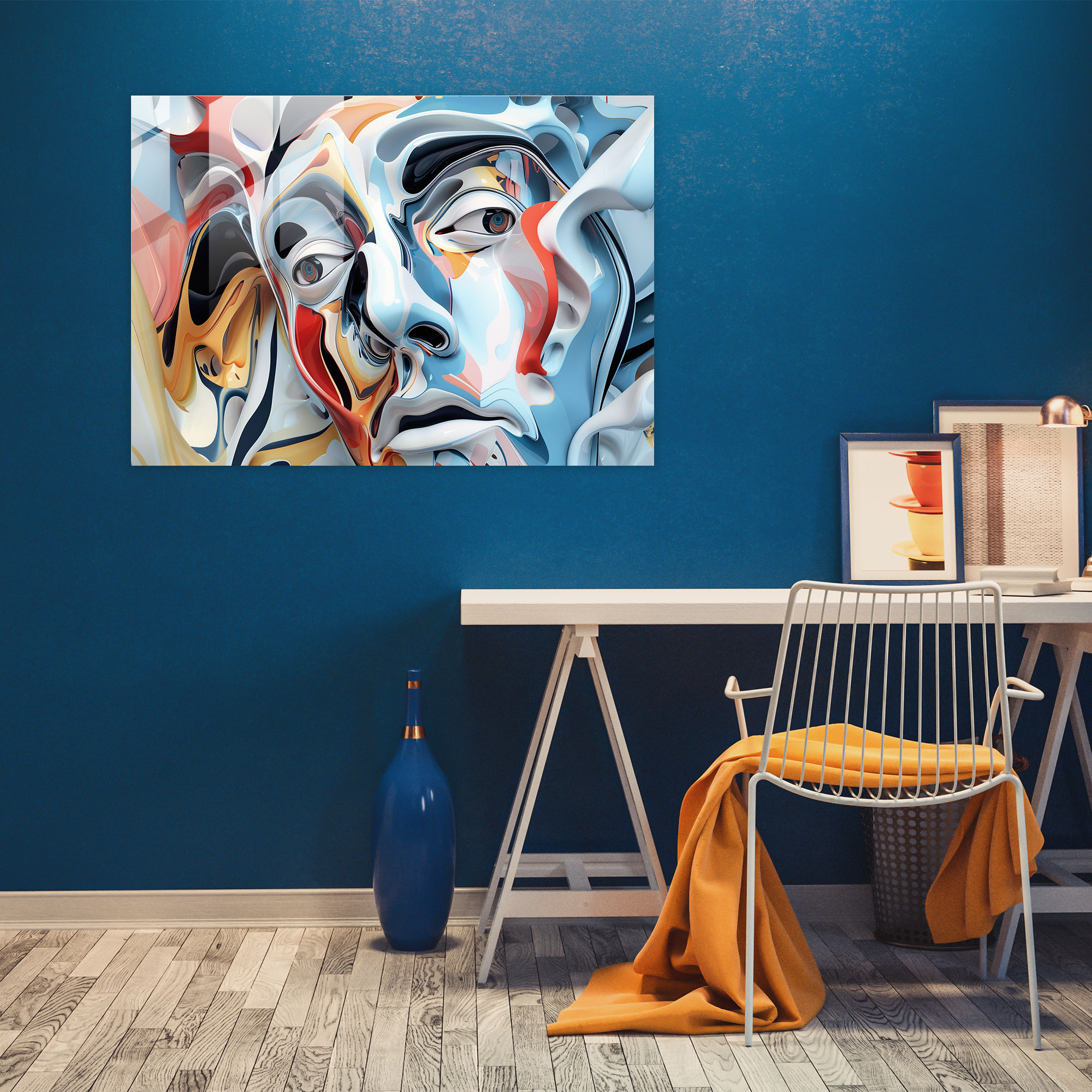 Abstract Dali Inspired Glass Print - Salvador Dali, Wall Decoration, Glass Art, Glass Print