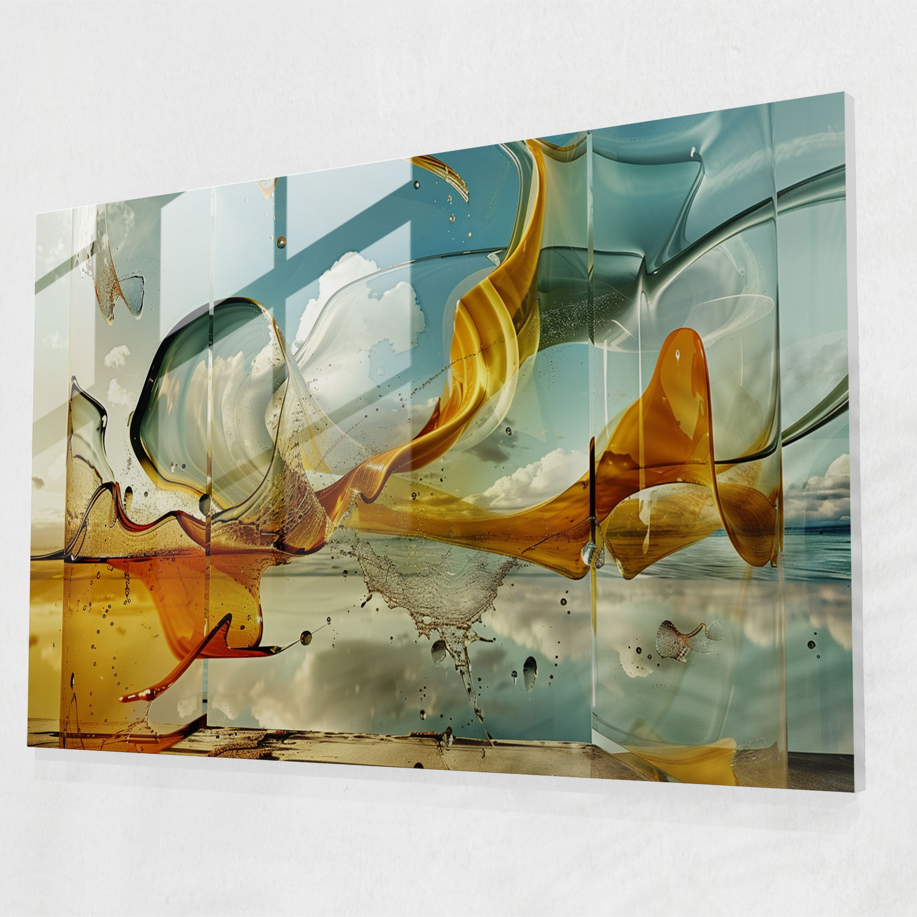 Dali Inspired Abstract Glass Print - Salvador Dali, Abstract Art, Glass Wall Art, Home Decoration