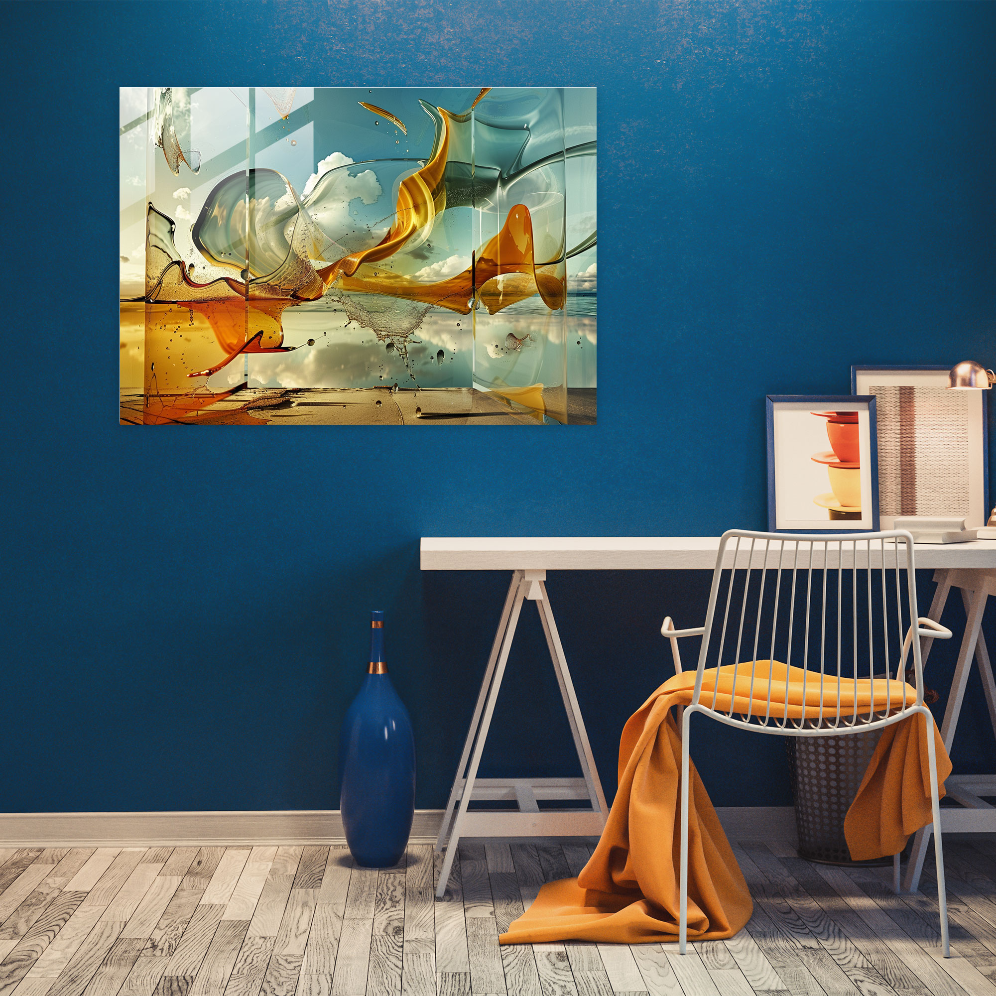 Dali Inspired Abstract Glass Print - Salvador Dali, Abstract Art, Glass Wall Art, Home Decoration