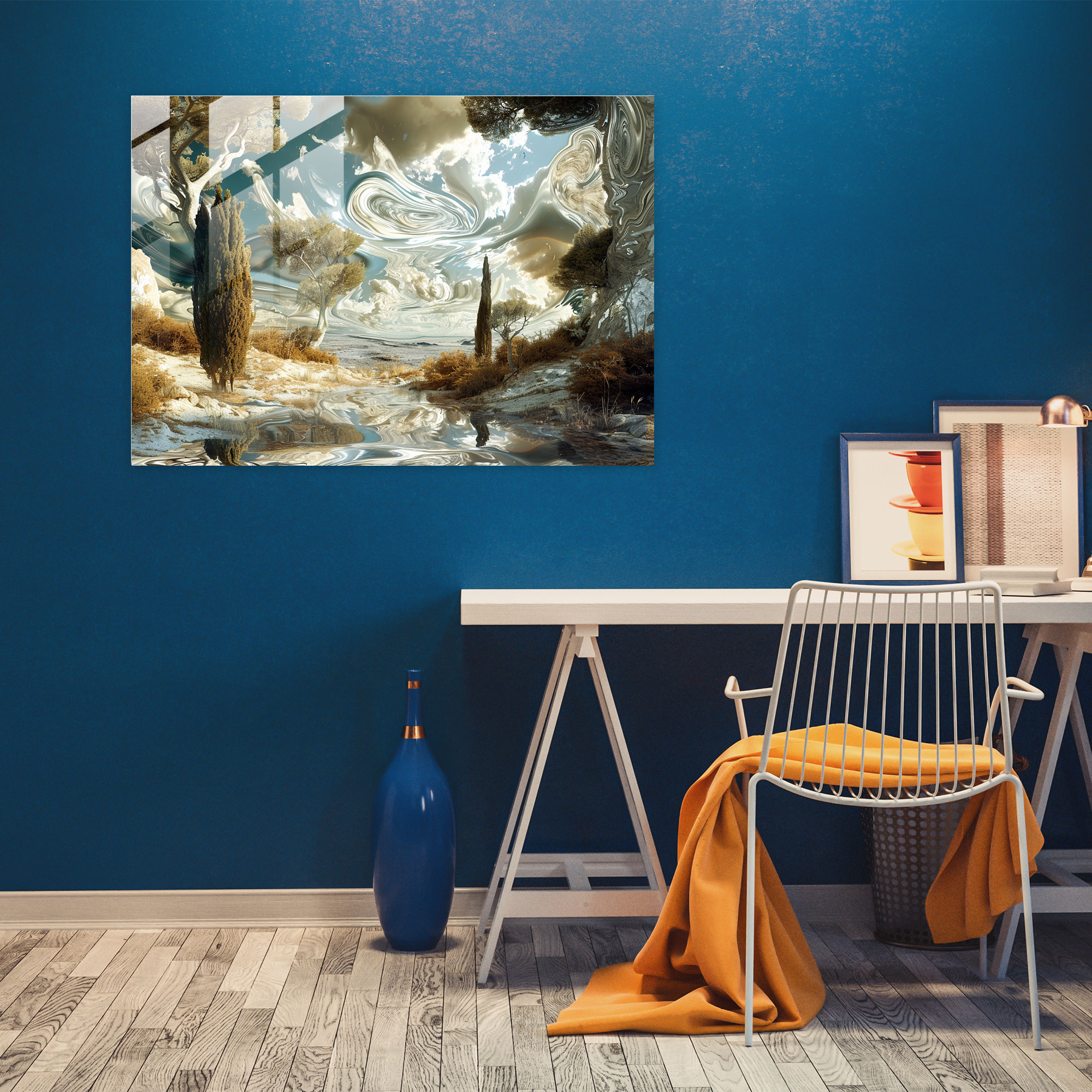 Surrealistic Dali Landscape Glass Wall Art - Salvador Dali, Glass Wall Art, Glass Art, Wall Decoration