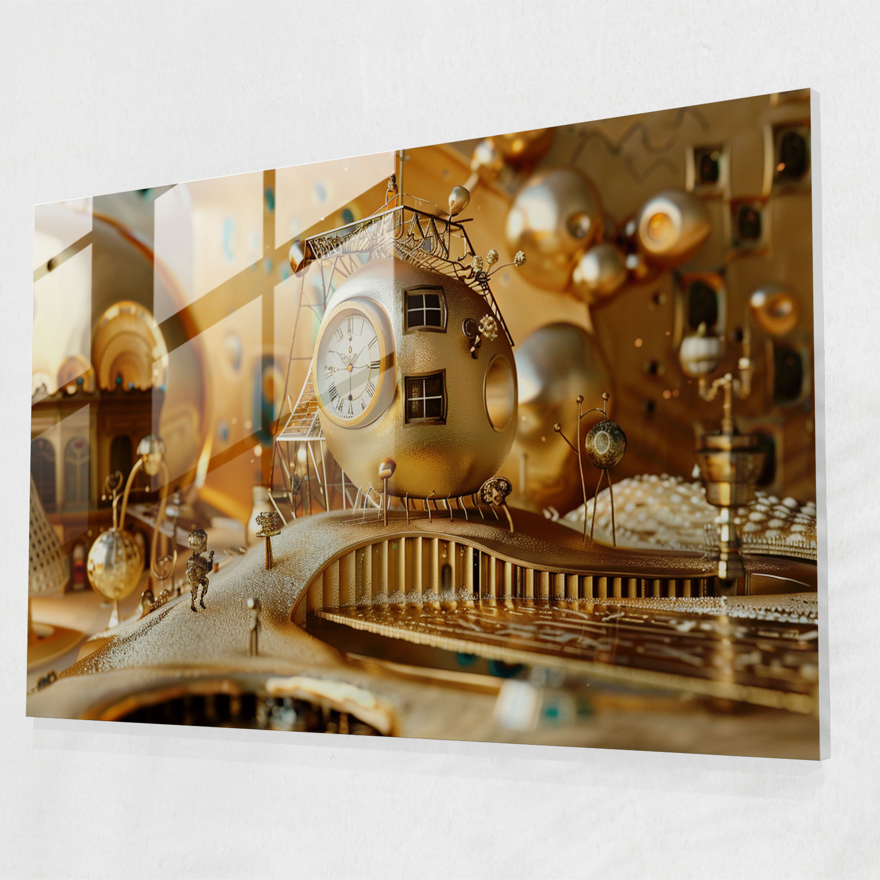 Dali Space And Time Home Decoration Glass Print - Salvador Dali, Glass Print, Home Decoration, Modern Art