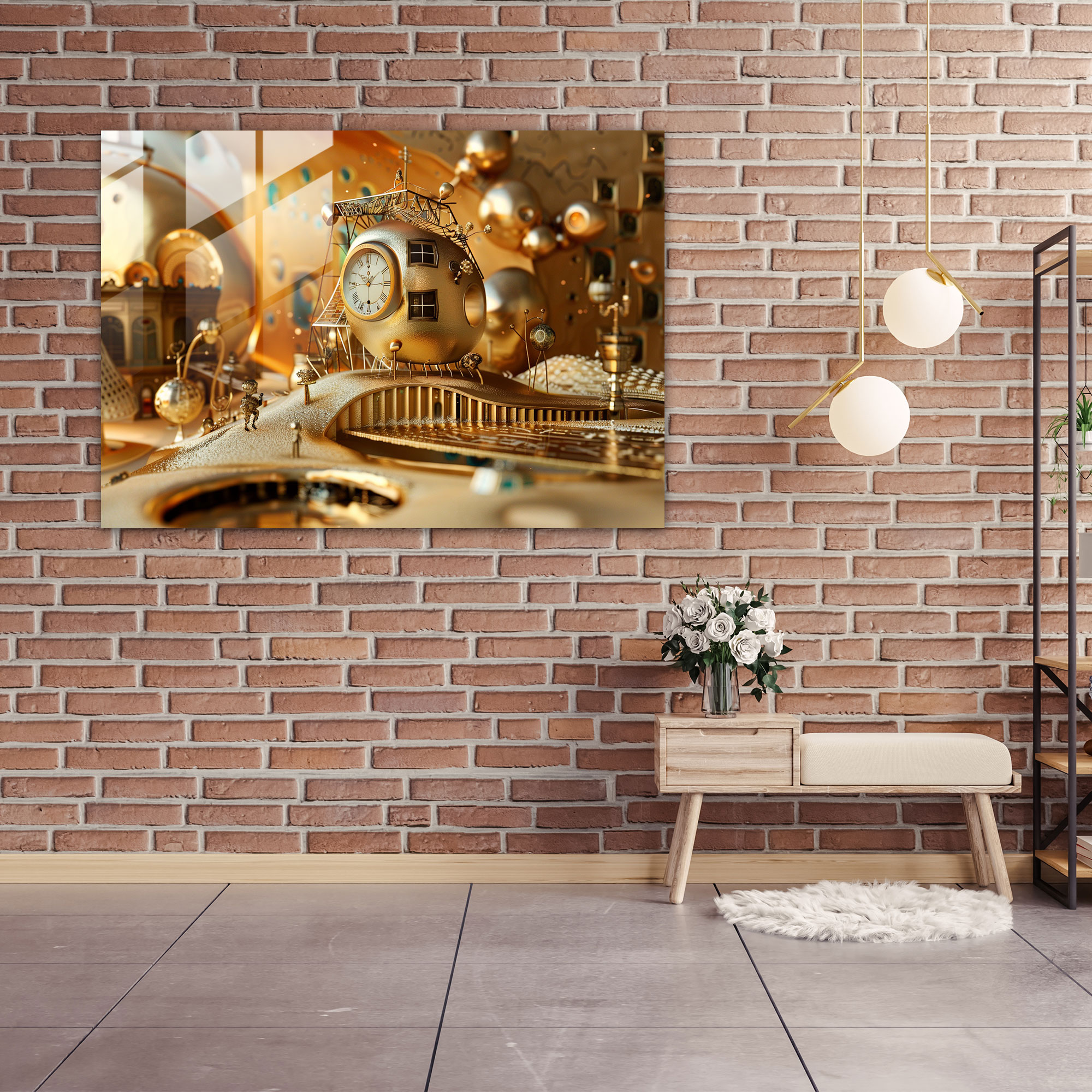 Dali Space And Time Home Decoration Glass Print - Salvador Dali, Glass Print, Home Decoration, Modern Art