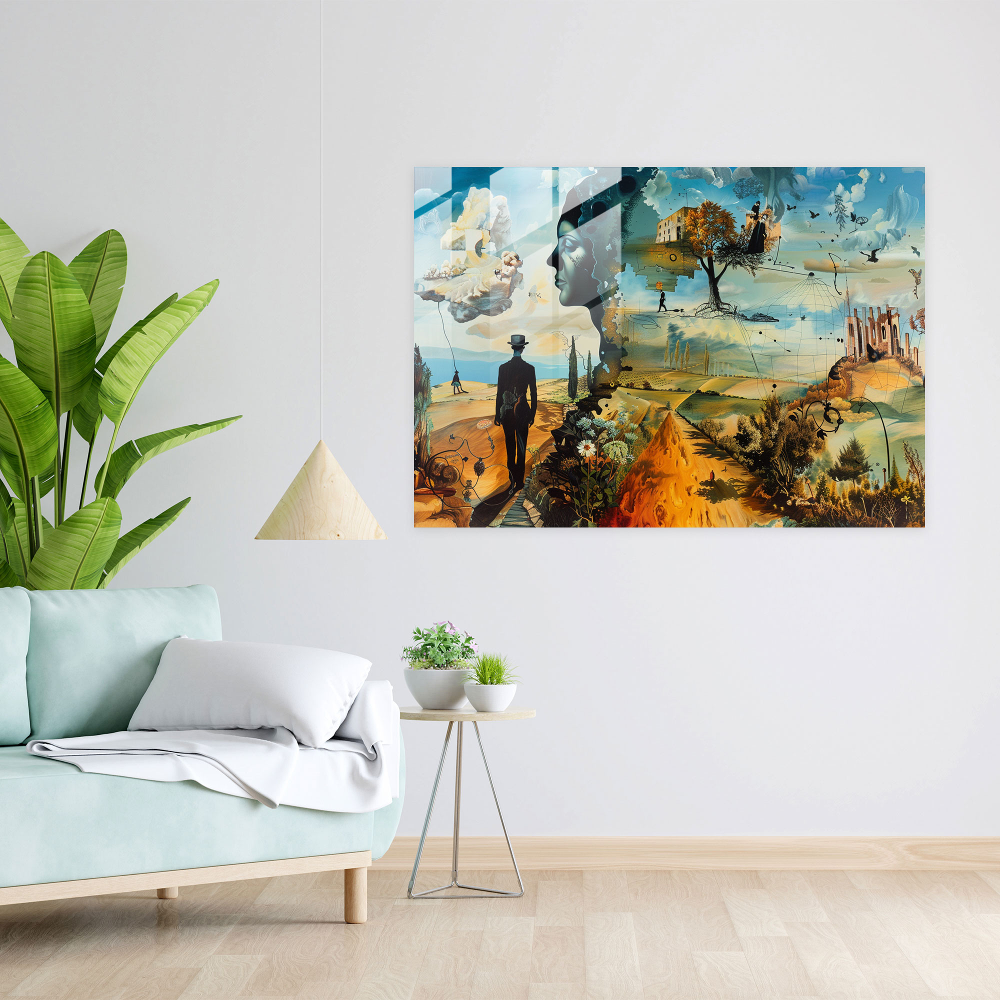 Dali'nin Hayalperest Cam Duvar Sanatı - Surrealist Sanat Cam Duvar Sanatı