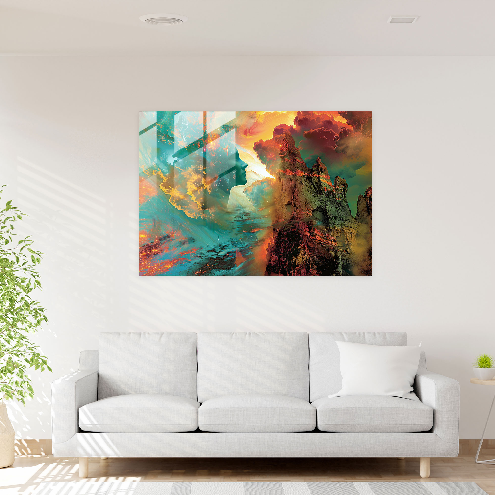 Ethereal Salvador Dali Glass Print - Salvador Dali, Cosmic Art, Home Decoration, Glass Print
