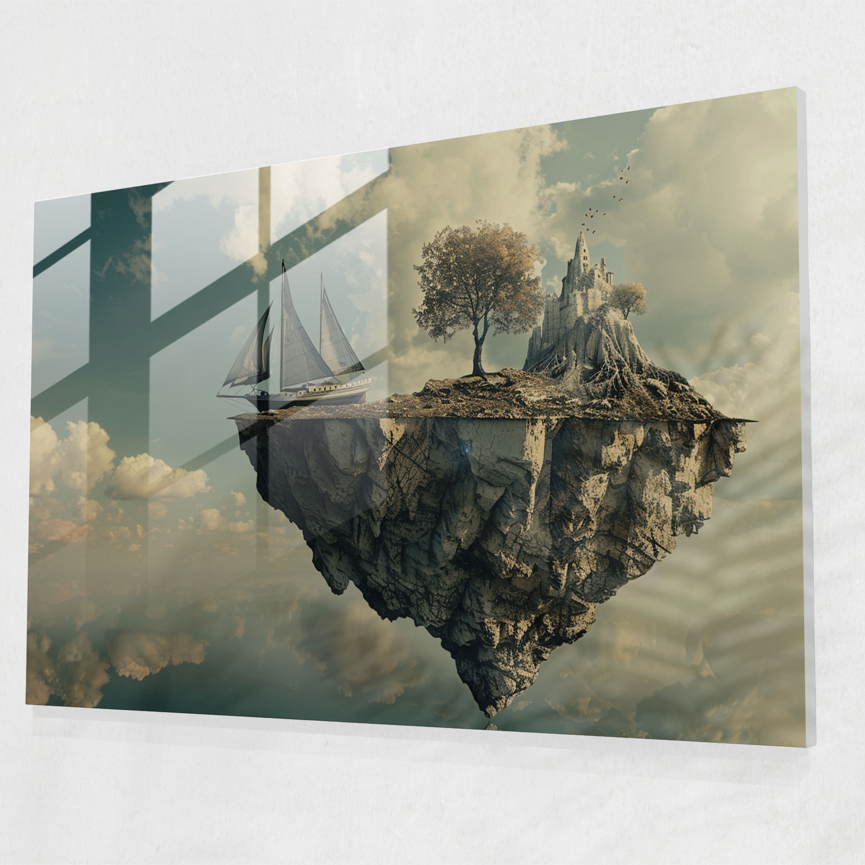 Floating Objects Salvador Dali Glass Art - Salvador Dali, Glass Art, Floating Objects, Surreal Landscapes