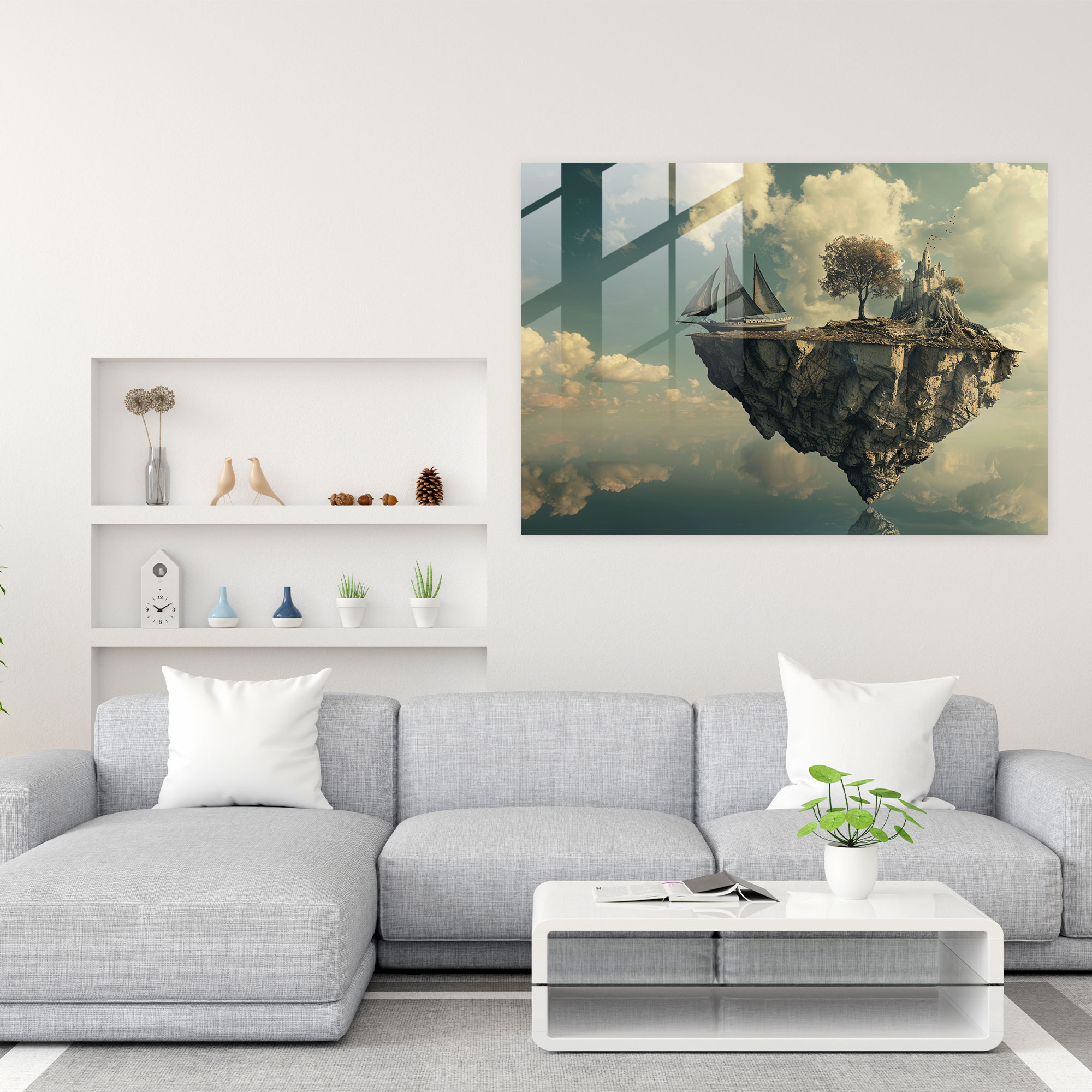 Floating Objects Salvador Dali Glass Art - Salvador Dali, Glass Art, Floating Objects, Surreal Landscapes