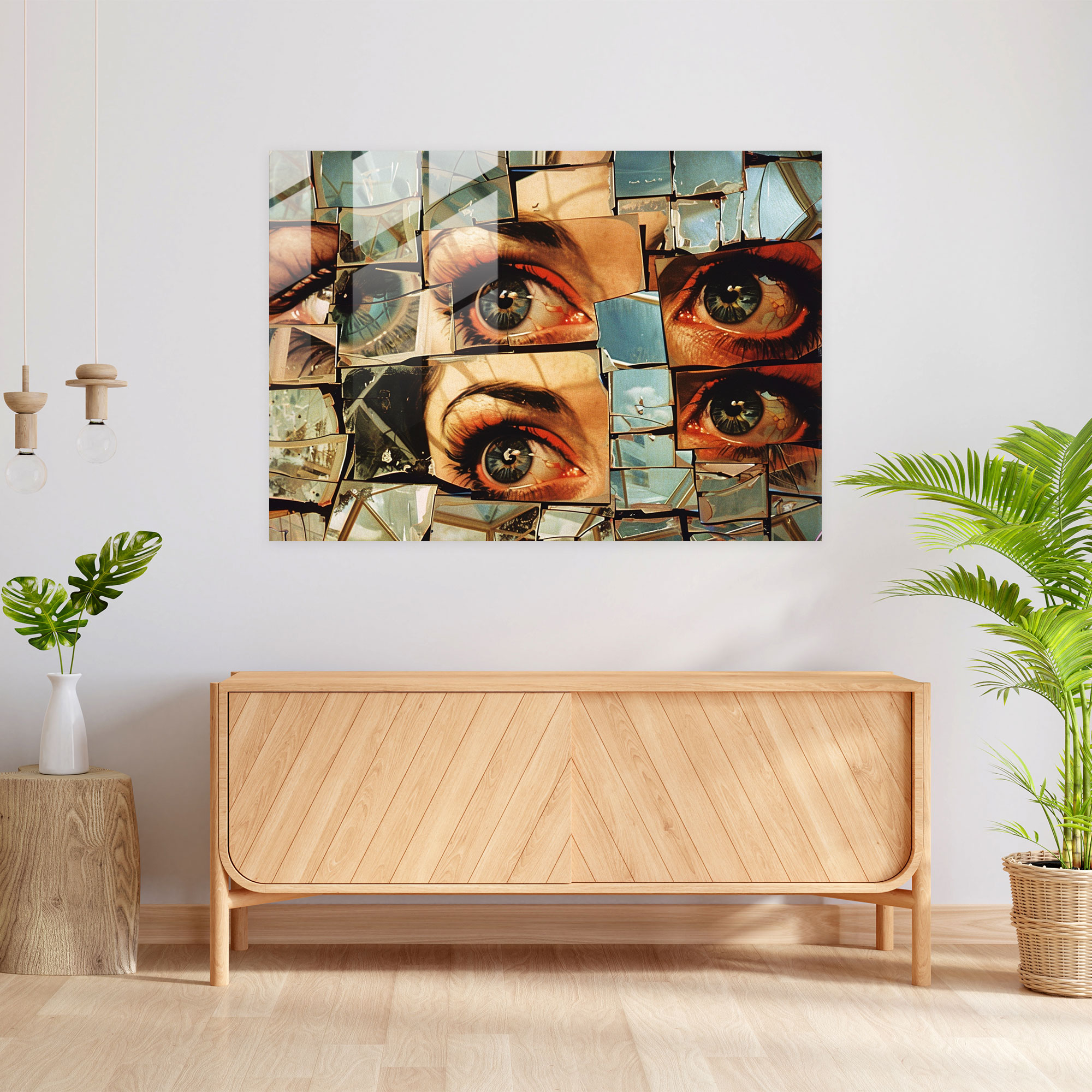 Fragmented Reality Salvador Dali Glass Print - Salvador Dali, Fragmented Reality, Distorted Mirrors, Salvador Dali