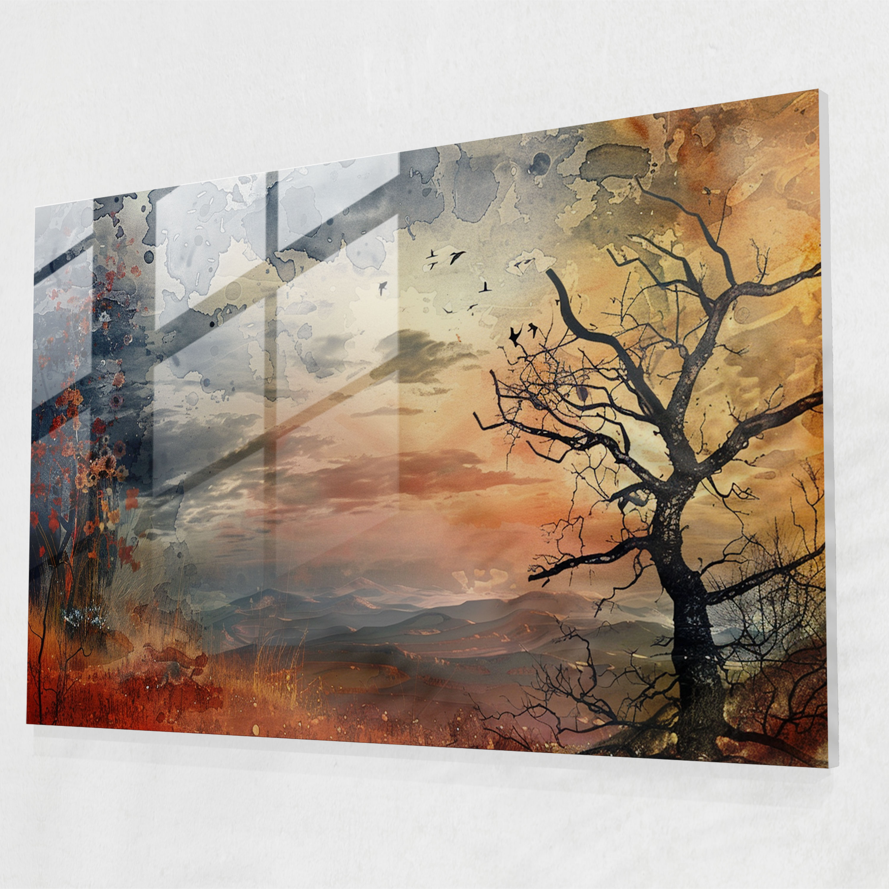 Salvador Dali Dream-Like Landscape Home Decoration - Salvador Dali, Salvador Dali, Glass Print, Landscape