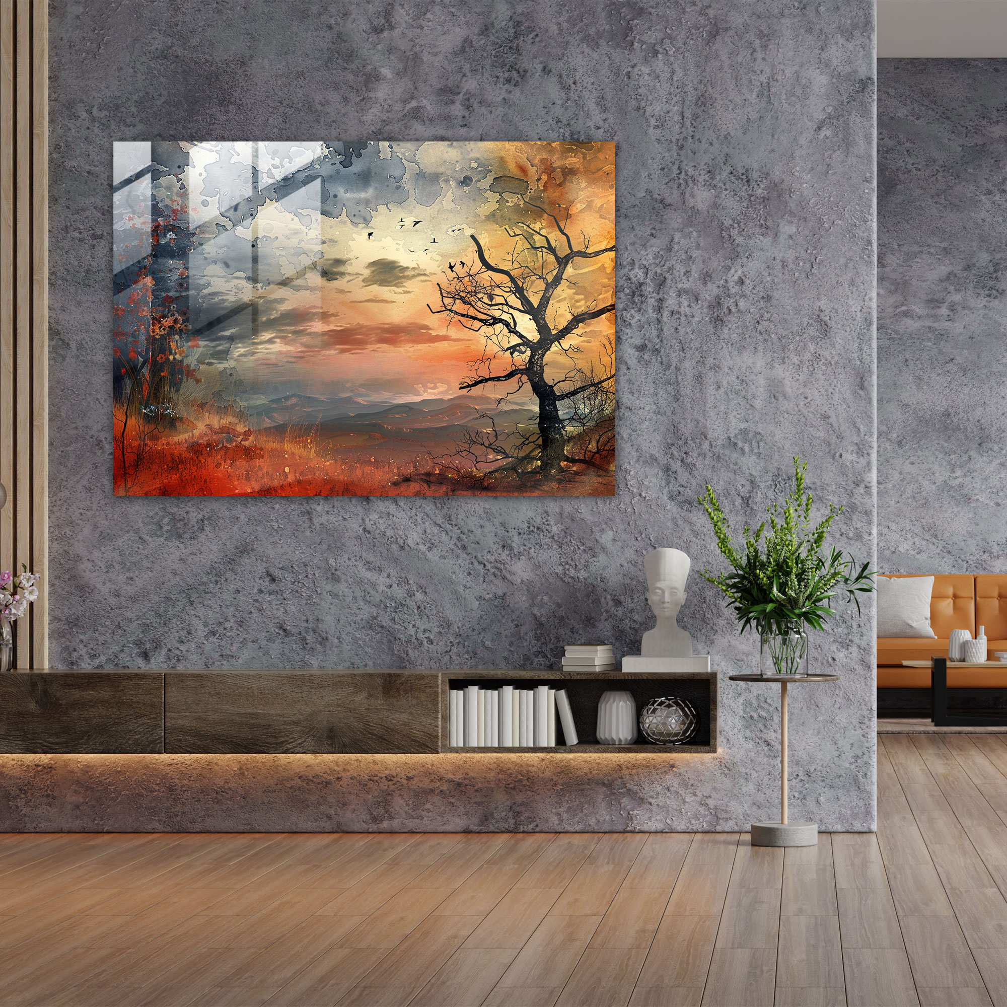 Salvador Dali Dream-Like Landscape Home Decoration - Salvador Dali, Salvador Dali, Glass Print, Landscape