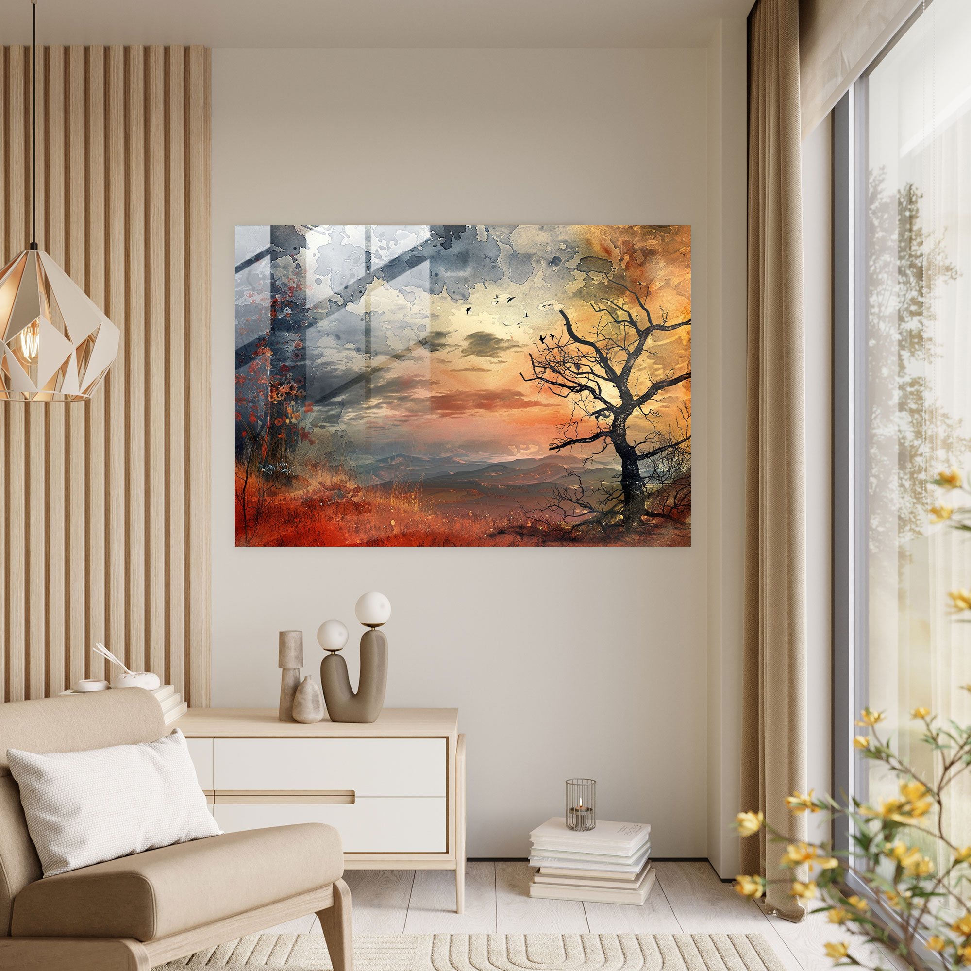 Salvador Dali Dream-Like Landscape Home Decoration - Salvador Dali, Salvador Dali, Glass Print, Landscape