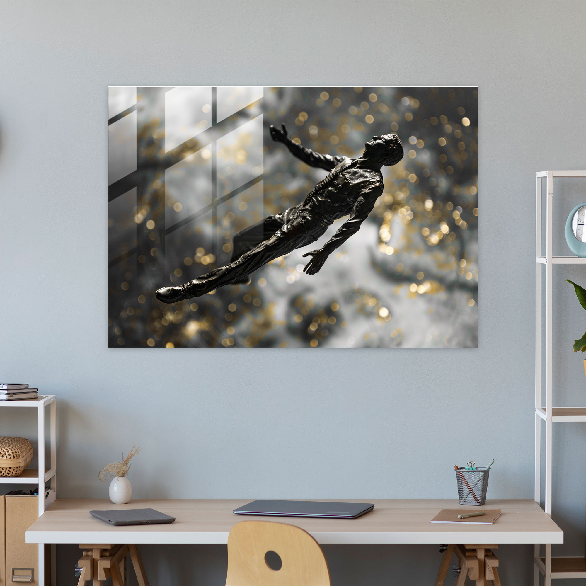 Salvador Dali Floating Figure Home Decoration - Salvador Dali, Floating Figure, Home Decoration, Glass Print