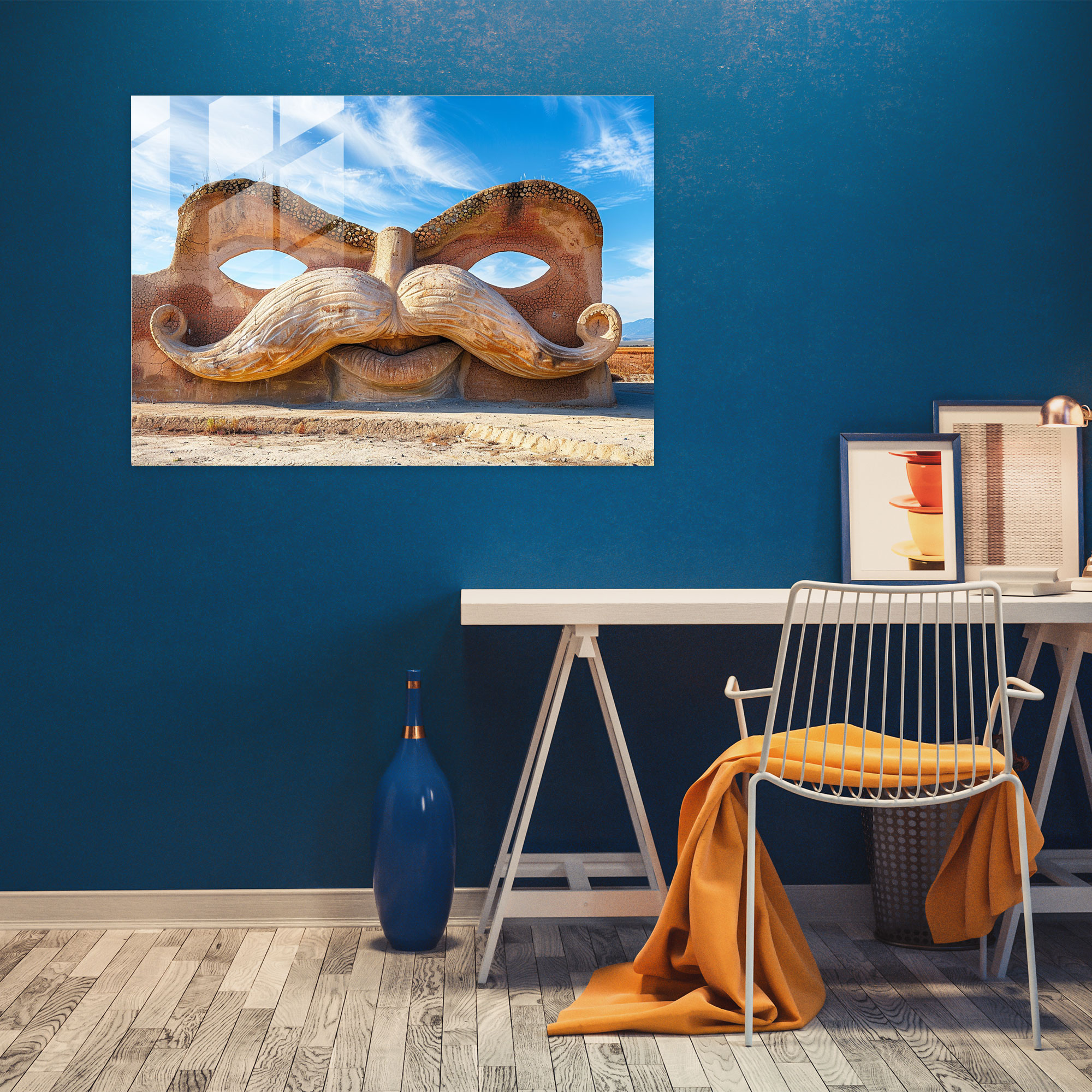 Salvador Dali Mustache Desert Wall Decoration - Salvador Dali, Wall Decoration, Salvador Dali, Desert Landscape