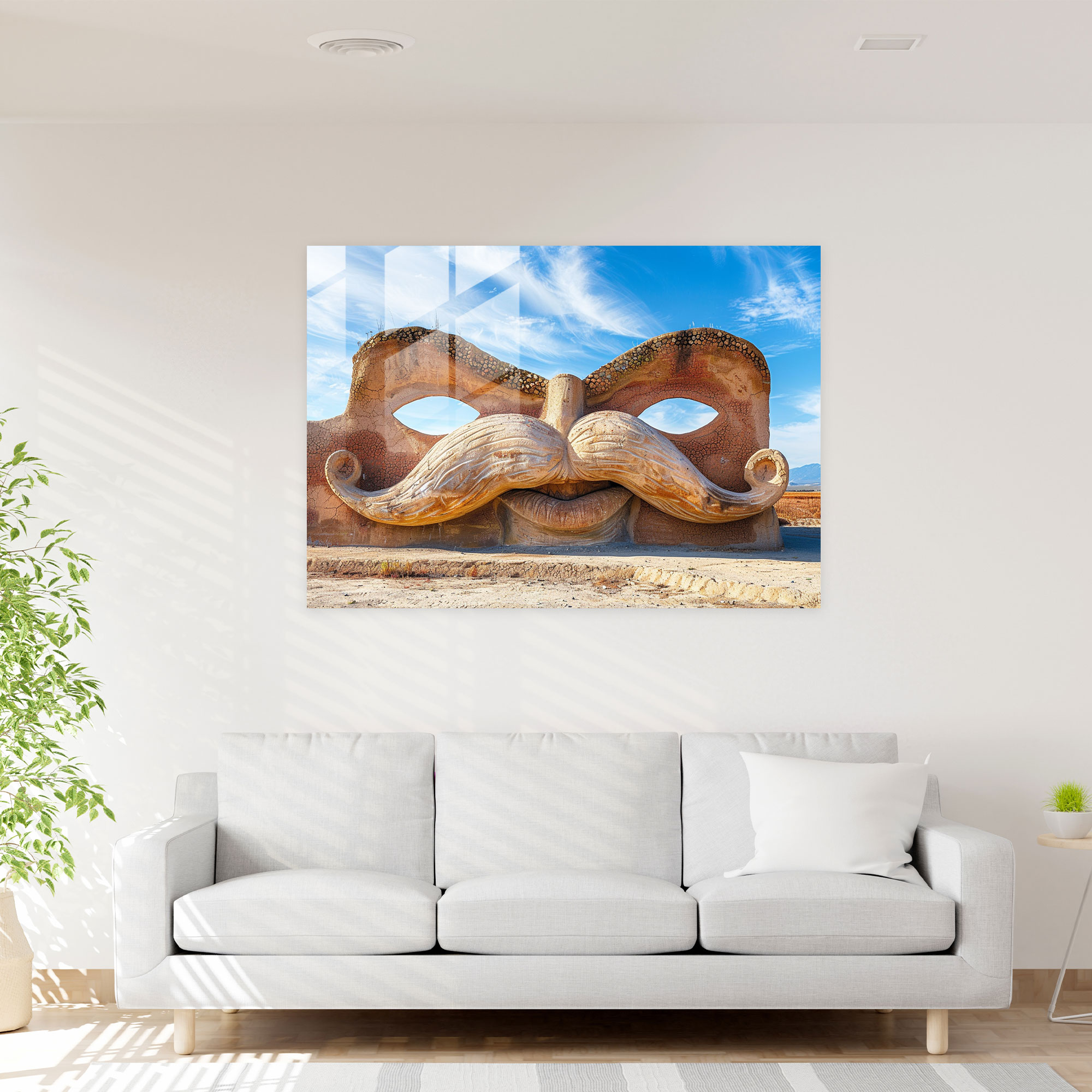 Salvador Dali Mustache Desert Wall Decoration - Salvador Dali, Wall Decoration, Salvador Dali, Desert Landscape