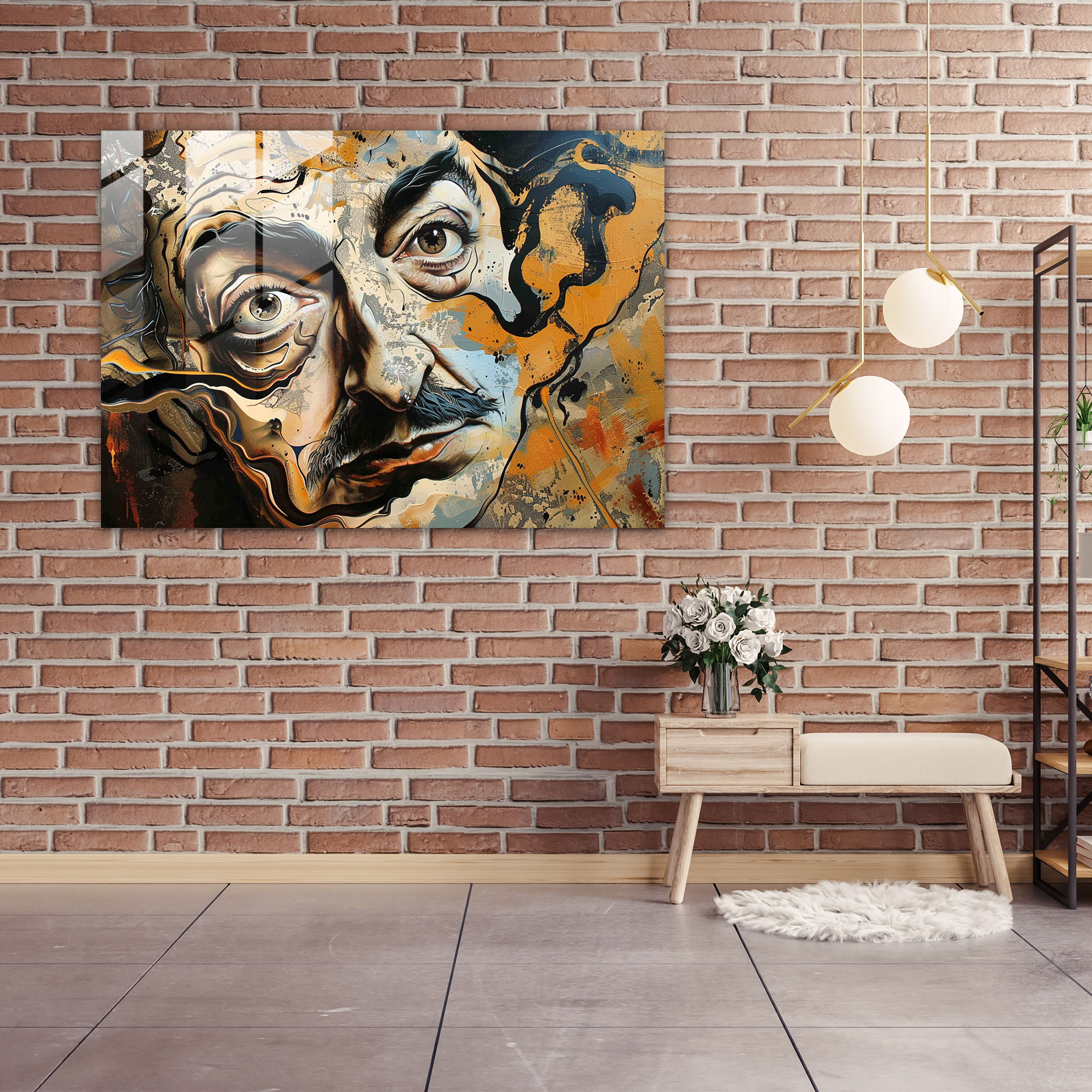 Surreal Portrait Home Decoration - Salvador Dali, Glass Art, Modern Art, Wall Decoration
