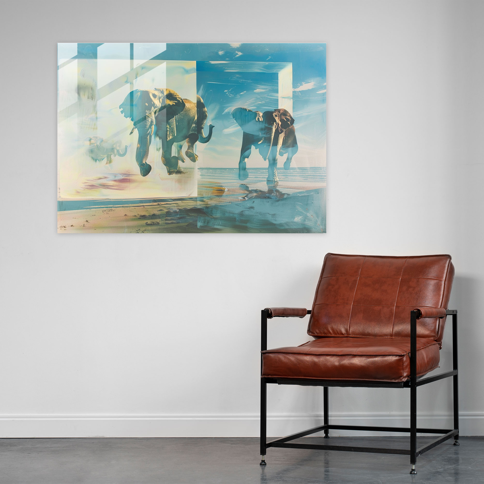 Abstract Elephant Composition Wall Decoration - Salvador Dali, Modern Art, Glass Art, Salvador Dali