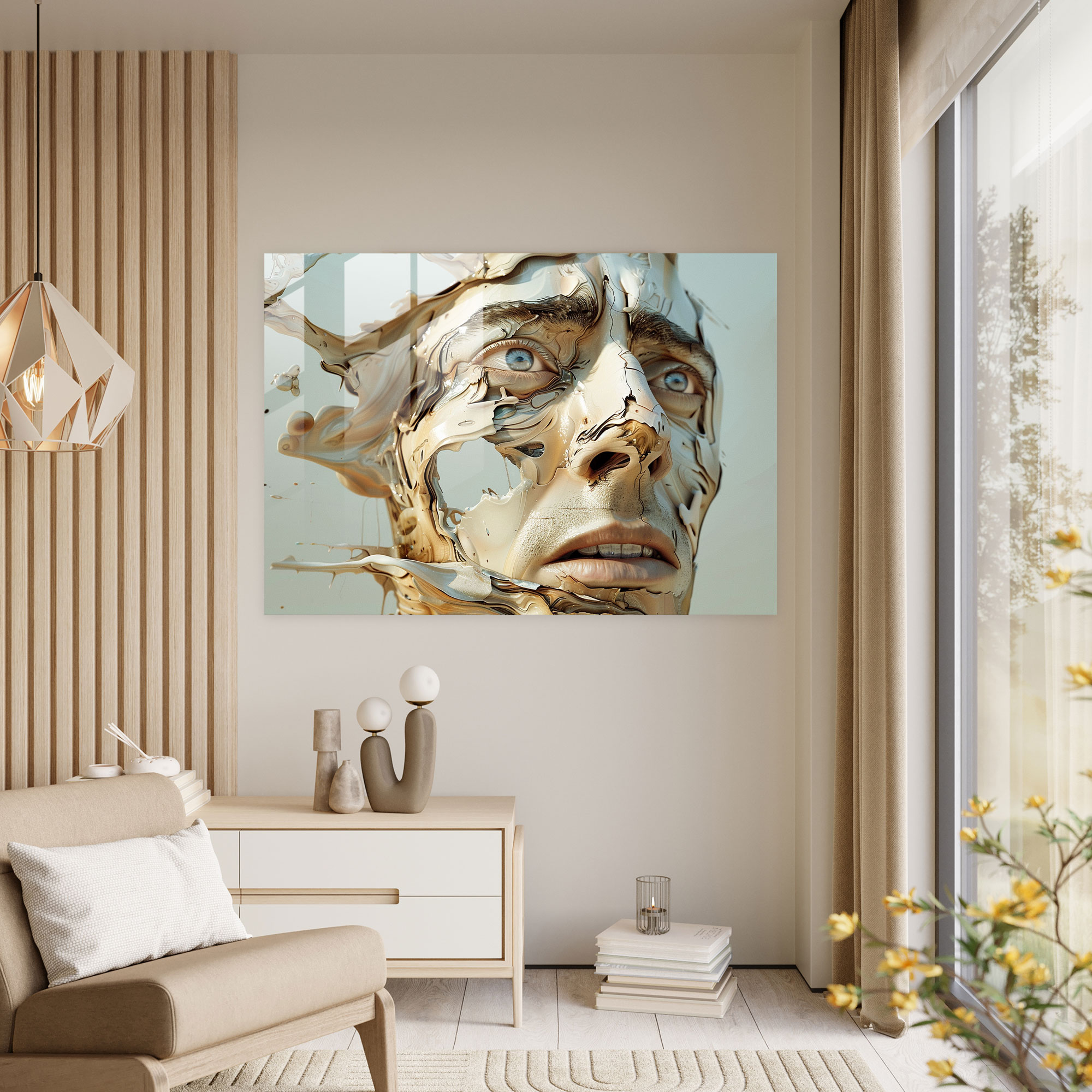 Surreal Portrait Glass Print Home Decoration - Salvador Dali, Salvador Dali, Modern Art, Glass Art