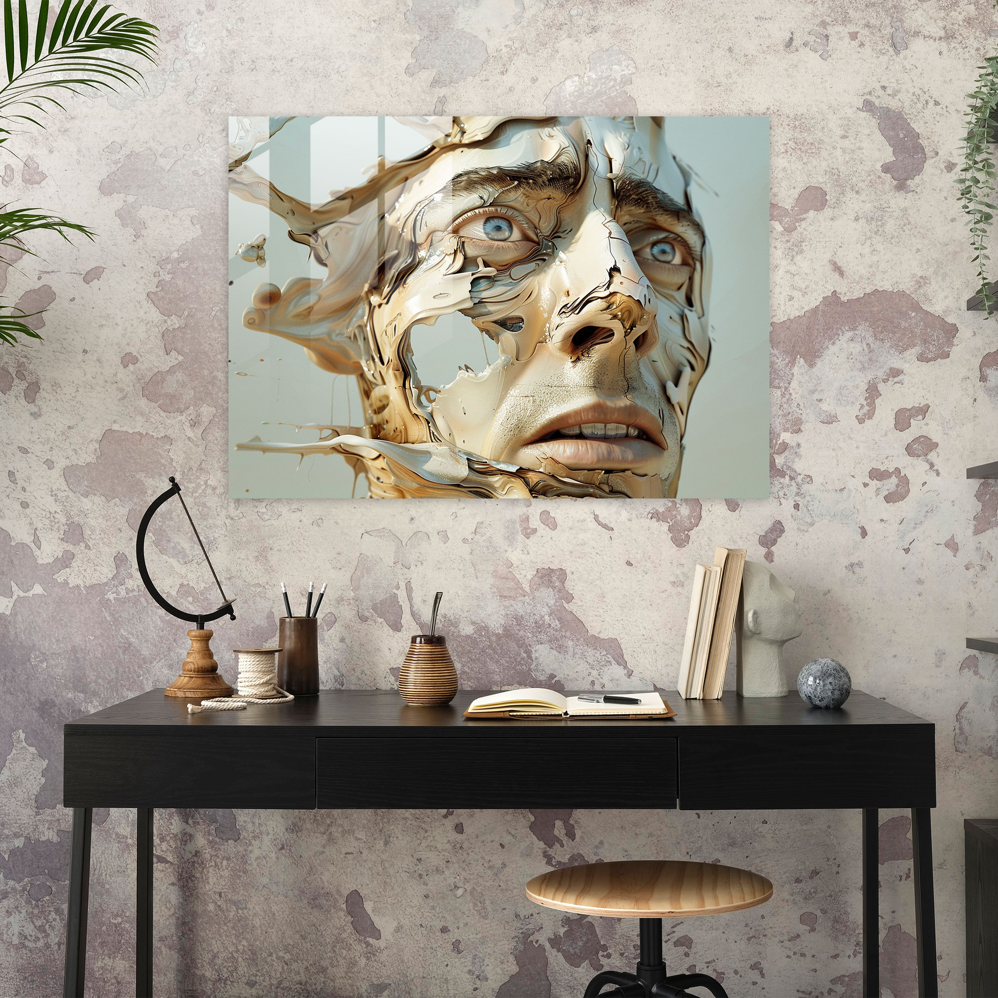 Surreal Portrait Glass Print Home Decoration - Salvador Dali, Salvador Dali, Modern Art, Glass Art