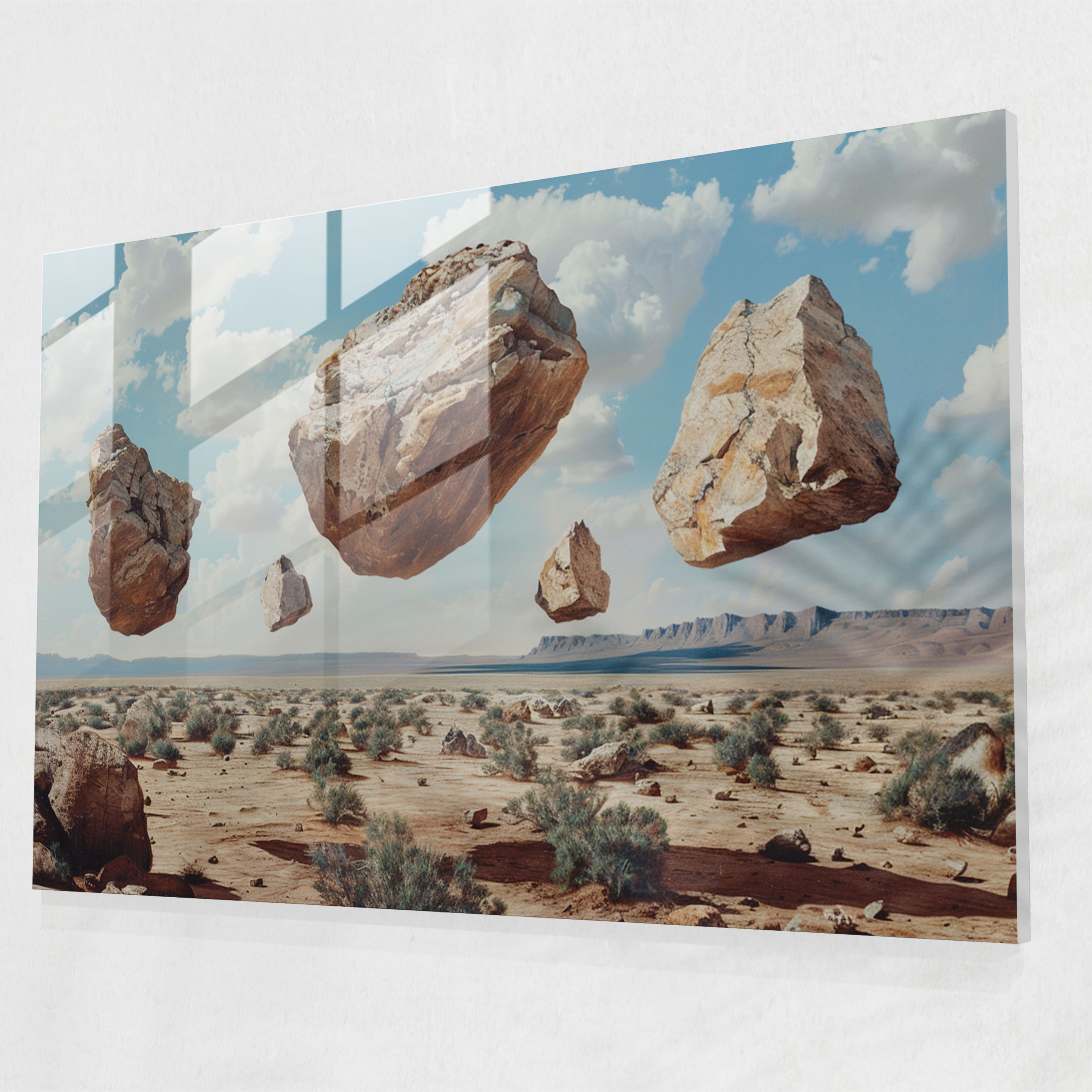 Salvador Dali Sürreal Manzara Cam Tablo - Modern Sanat Duvar Dekorasyonu
