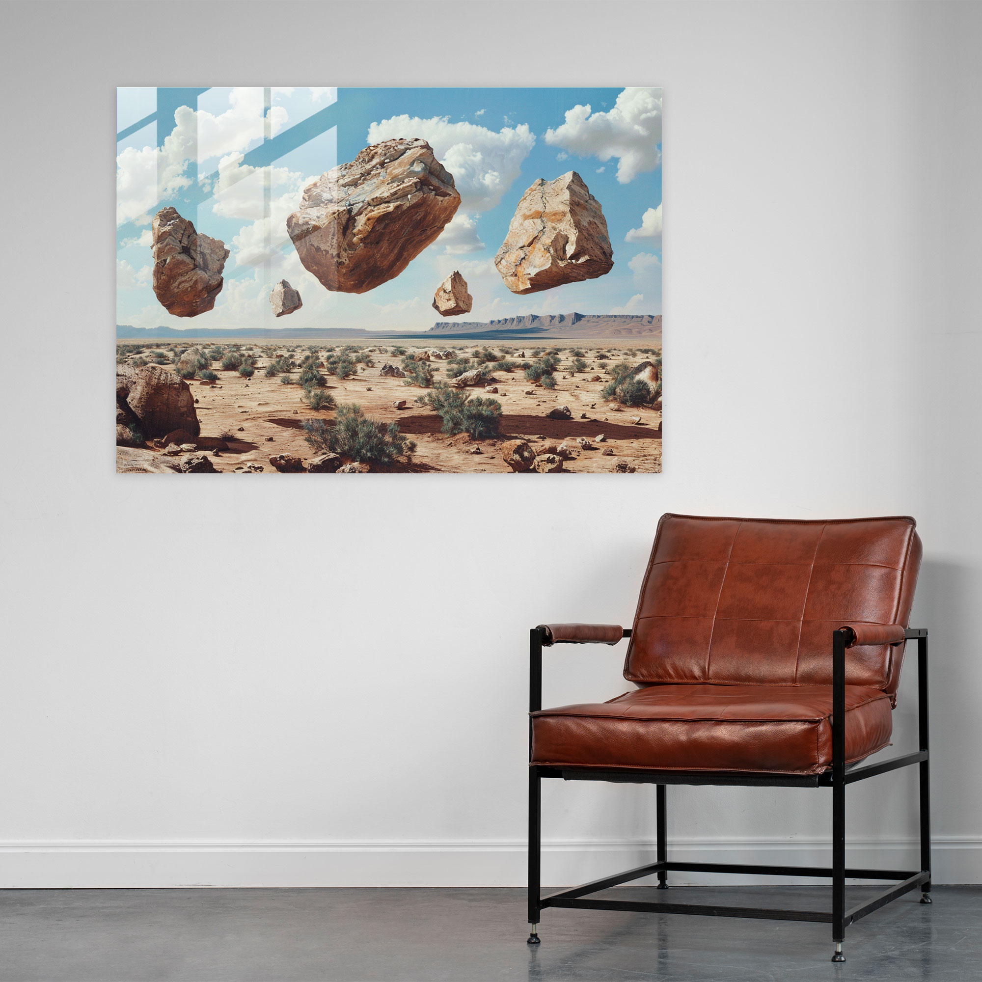 Salvador Dali Sürreal Manzara Cam Tablo - Modern Sanat Duvar Dekorasyonu