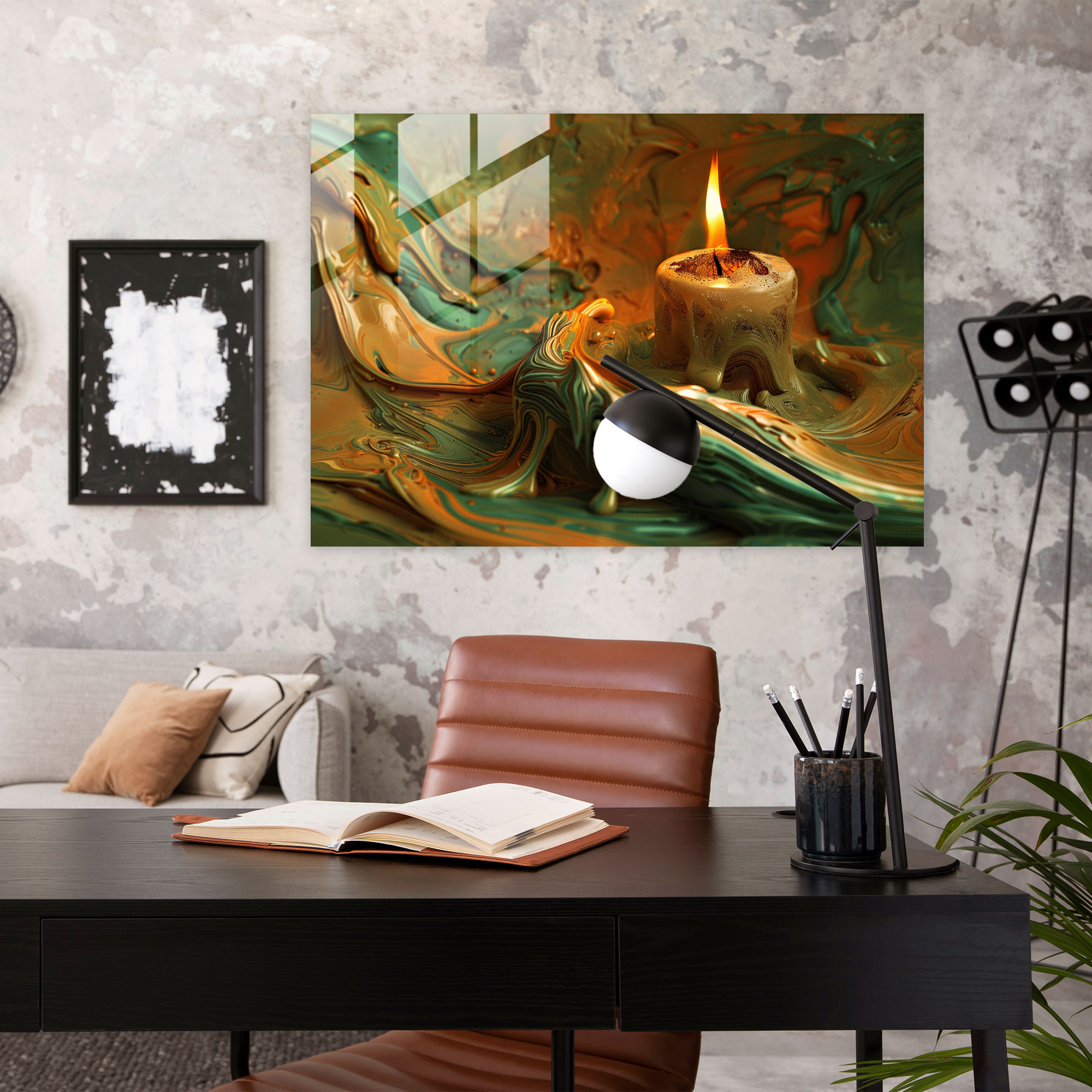 Salvador Dali Melting Candle Glass Wall Art - Salvador Dali, Modern Art, Surrealism, Wall Decoration